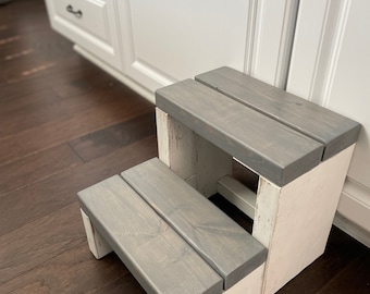 Handmade Kids Step Stool: Sturdy Kitchen Step Ladder