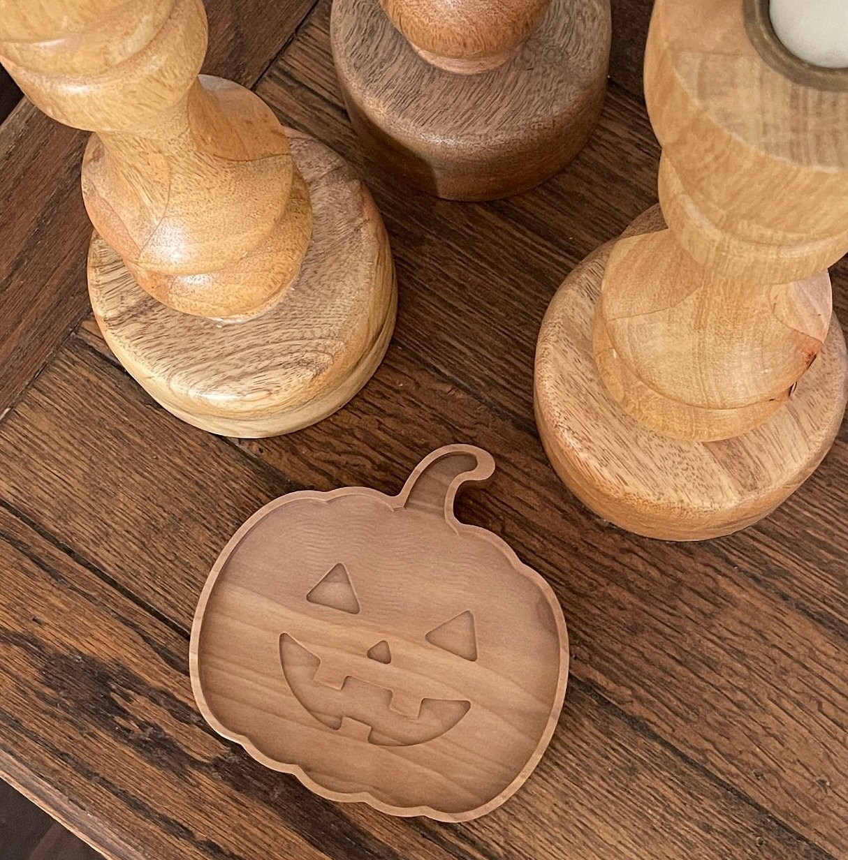 Hardwood Pumpkin Drop Tray, Fall Decor, Food Safe