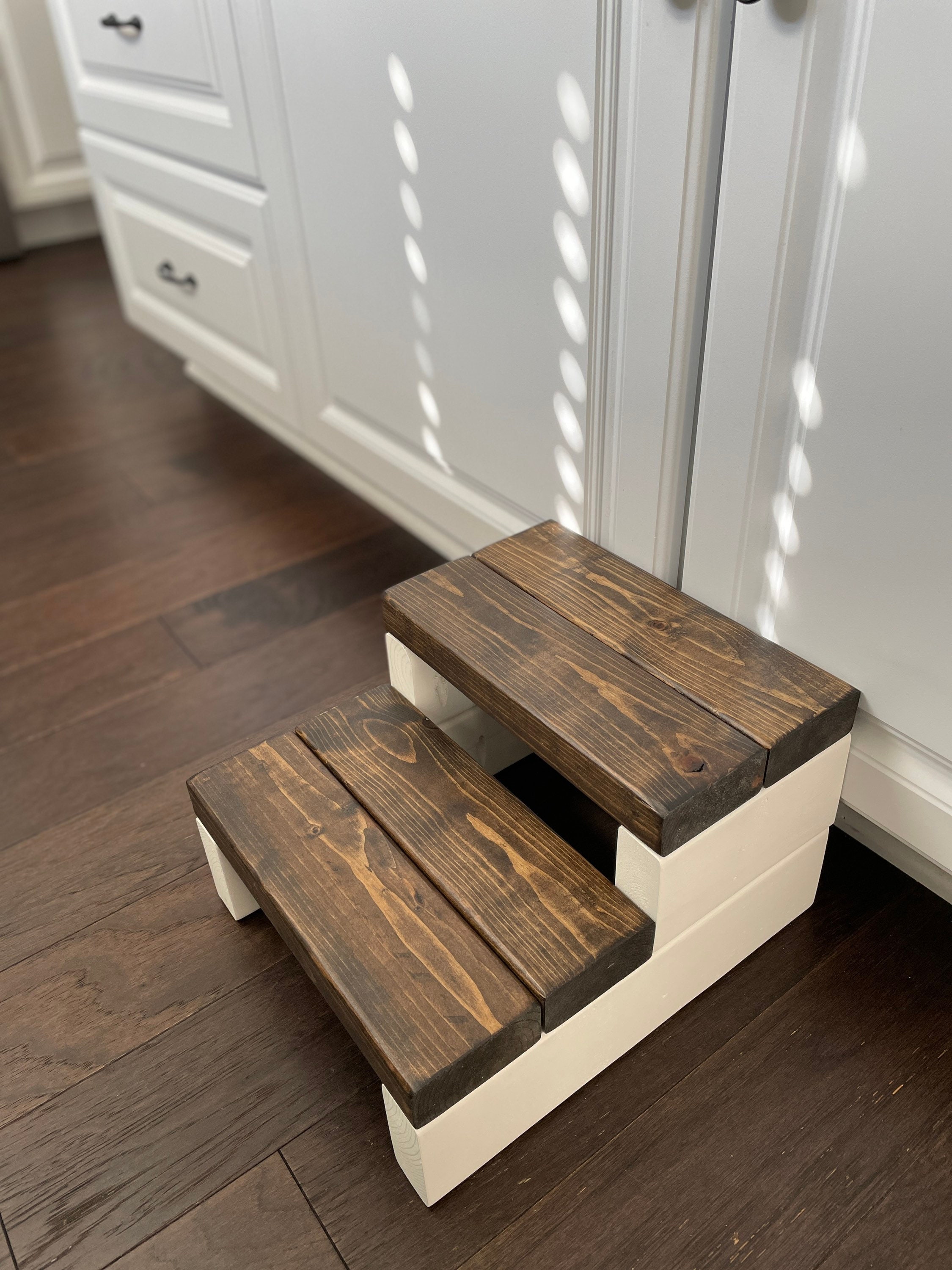 Handmade Two-Step Stool: Sturdy Kids Step Ladder - Thumbnail 3