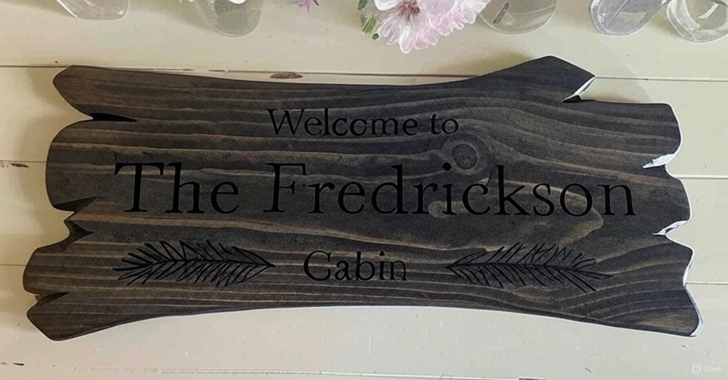 Custom Carved Wood Sign, Rustic Cottage Decor, Wedding Gift - Thumbnail 4