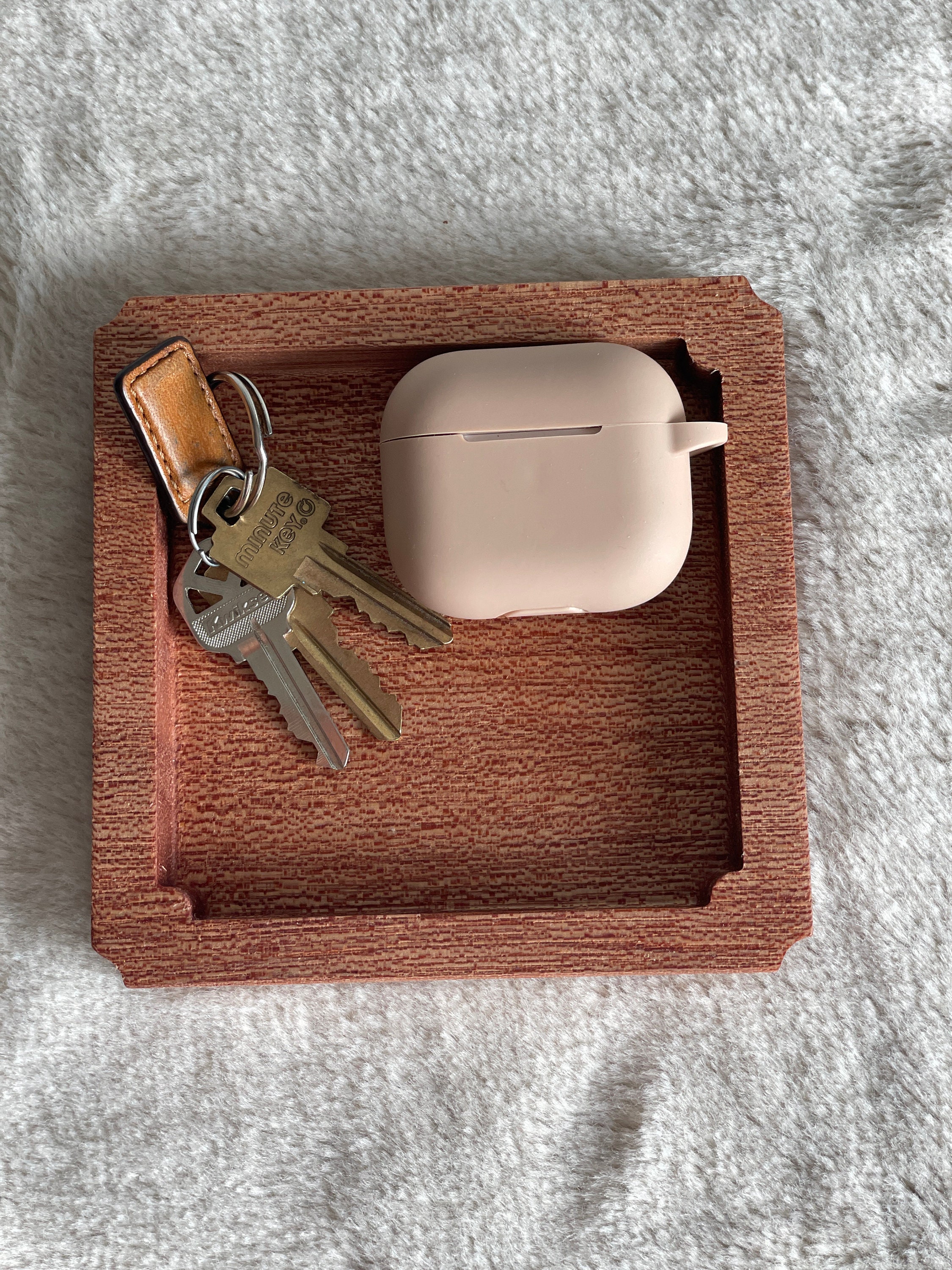 Handmade Hardwood Drop Tray: Square Catch-All Tray, Food Safe - Thumbnail 6