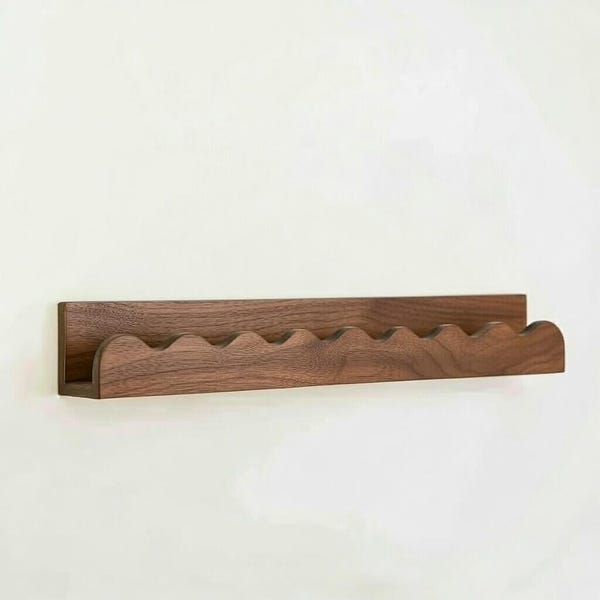 Handcrafted Wave Shelf – Minimalist Modern Ledge - Floating Display - Made in USA