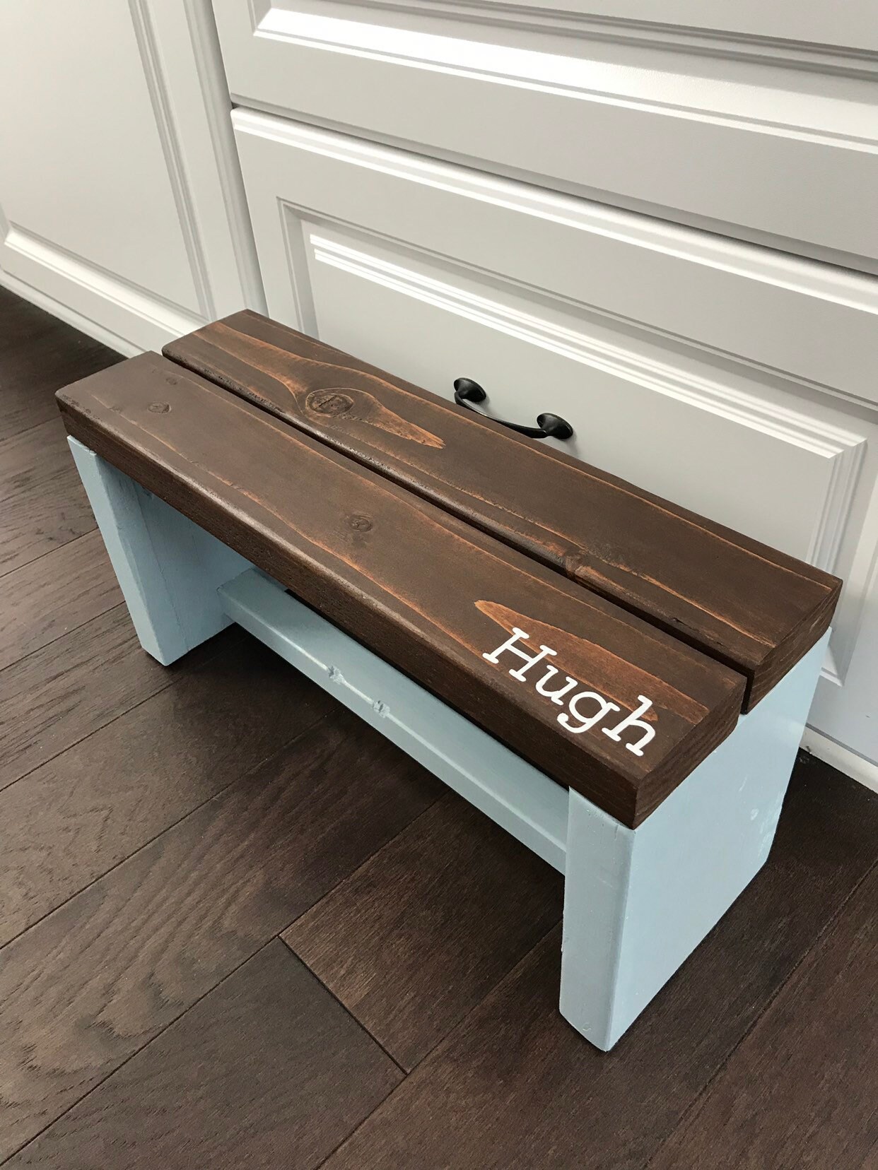 Handmade Wood Step Stool: Sturdy Kids Bench, Made in USA - Thumbnail 3