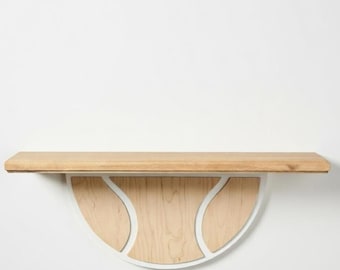 Floating Shelf:  Kids Room Decor - Baseball - Basketball - Soccer - Football - Tennis - Made in USA