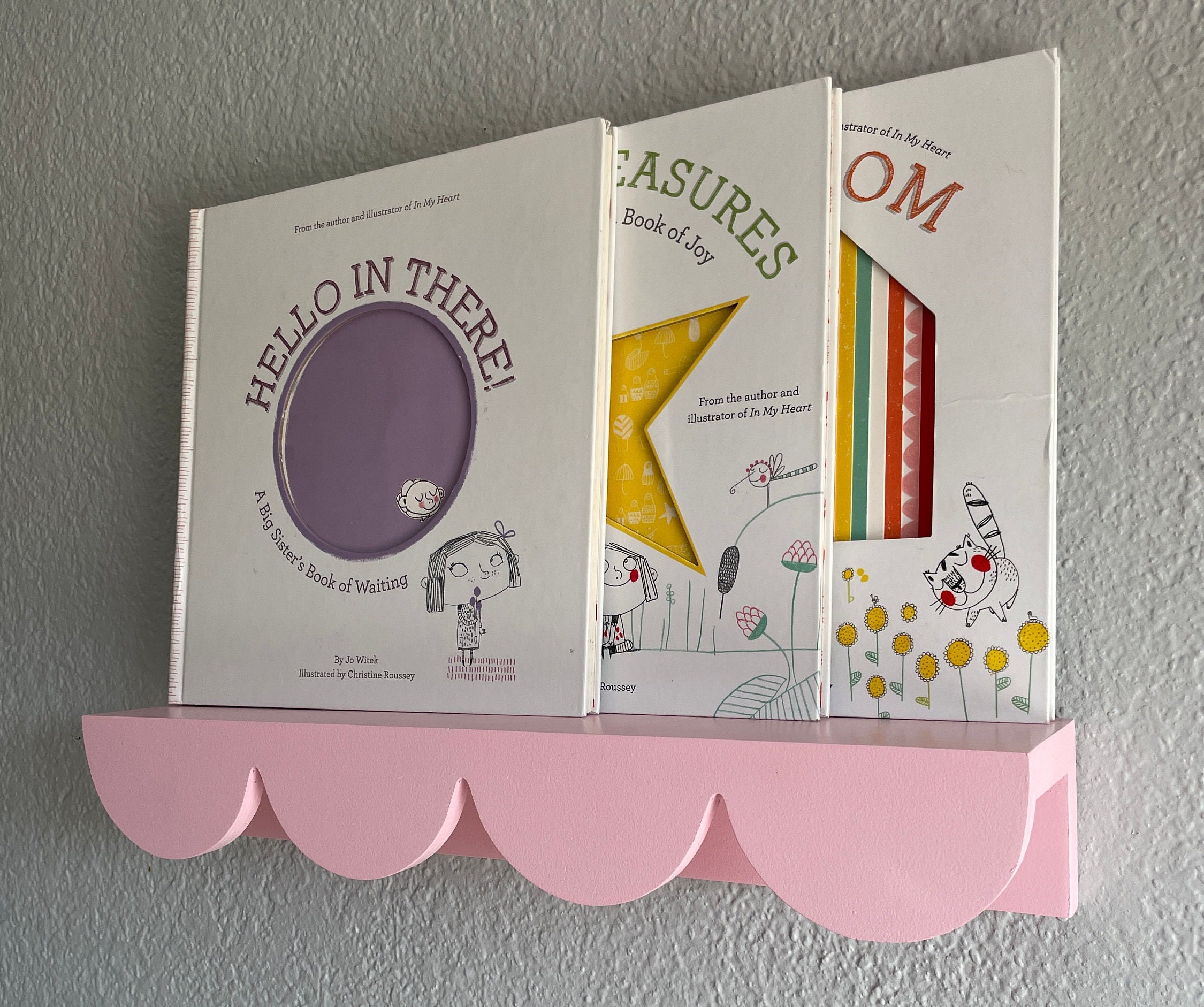 Scalloped Floating Shelf: Nursery Kids Room Decor - Thumbnail 2