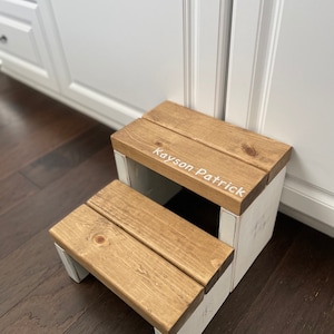 Large Step Stool, Personalized Kid Step Stool, Personalized Toddler Step Stool, Wooden Step Stool, Rustic Step Stool, Kitchen Step, Ladder