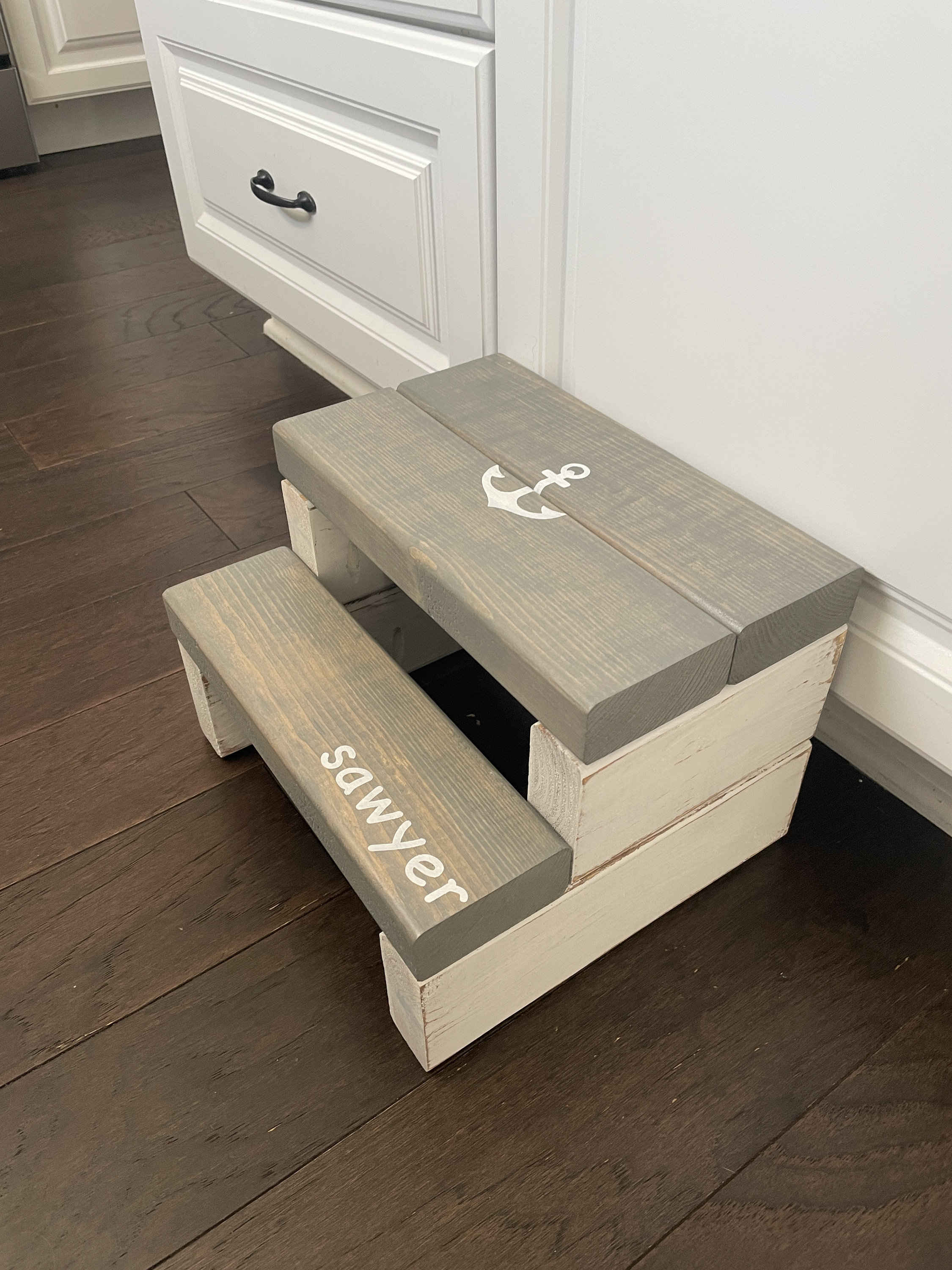Personalized Rustic Kids Step Stool with Graphic - Thumbnail 7