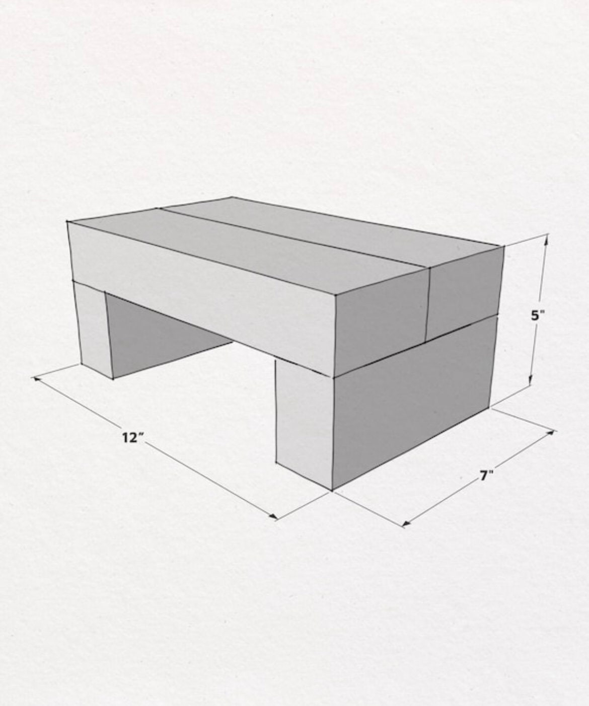 Handmade Small Wooden Step Stool: Weathered Gray & White - Thumbnail 2