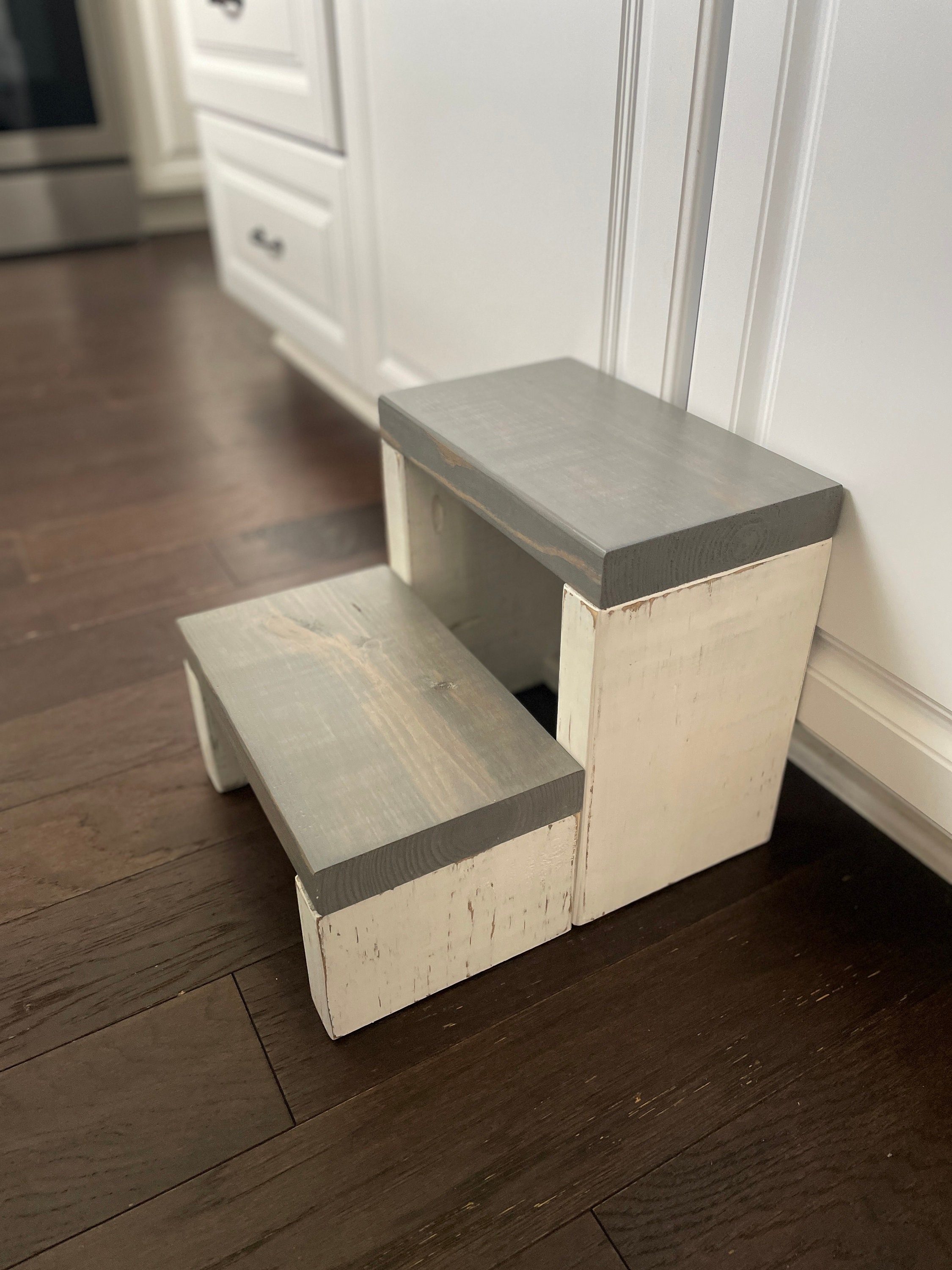 Handmade Two-Step Stool: Kitchen Step Ladder, Adult Weight - Thumbnail 5