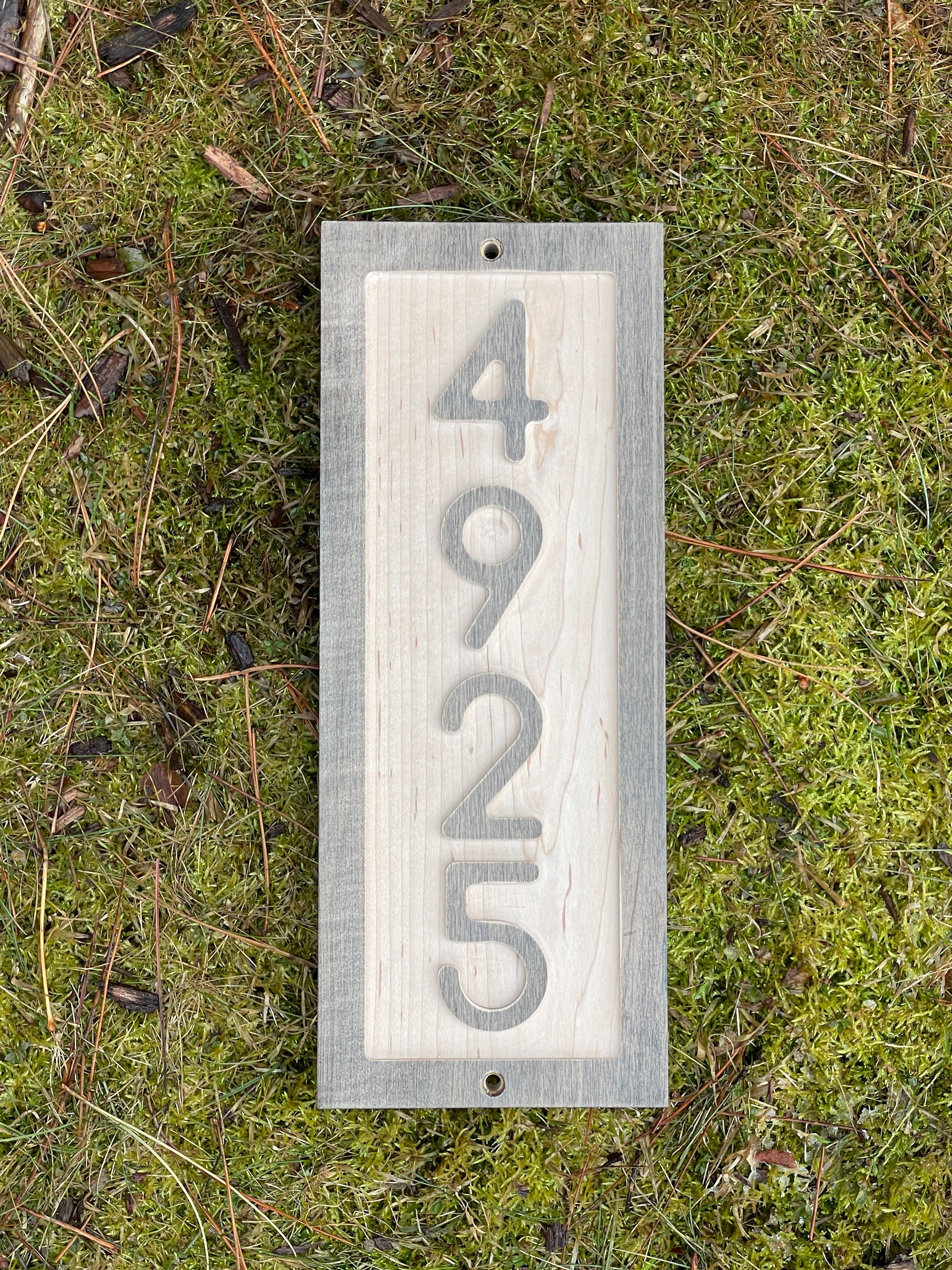 Custom Wood Address Sign, Carved House Numbers, Maple, Handmade