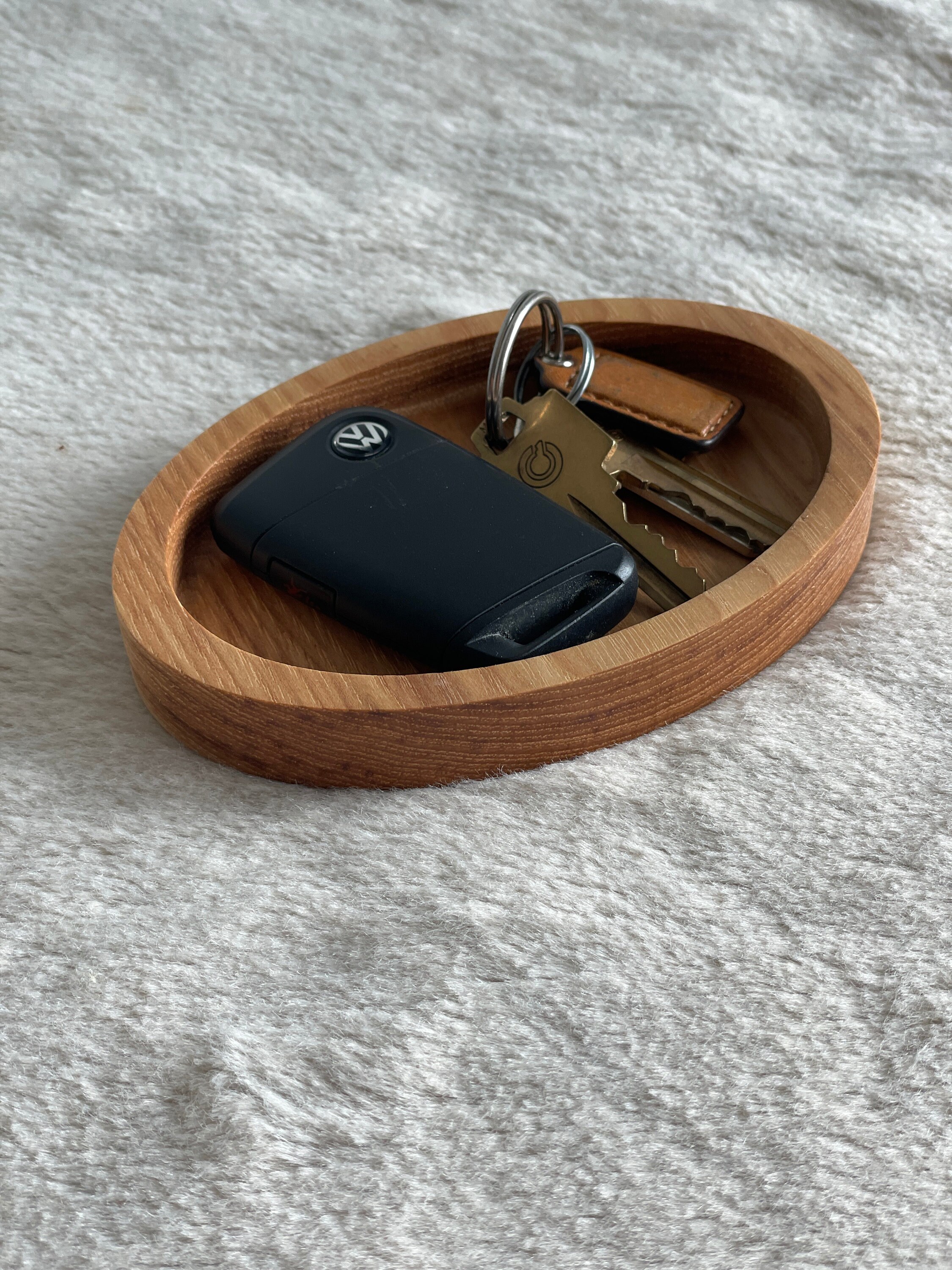 Handmade Hardwood Oval Drop Tray: Food Safe Organization - Thumbnail 5