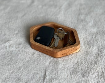 Wood Drop Tray, Hardwood Drop Tray, Drop Tray, Wood Tray, Organization Tray, Tray, Tray with Lip, Food tray, Catch All Tray, Hexagonal Tray