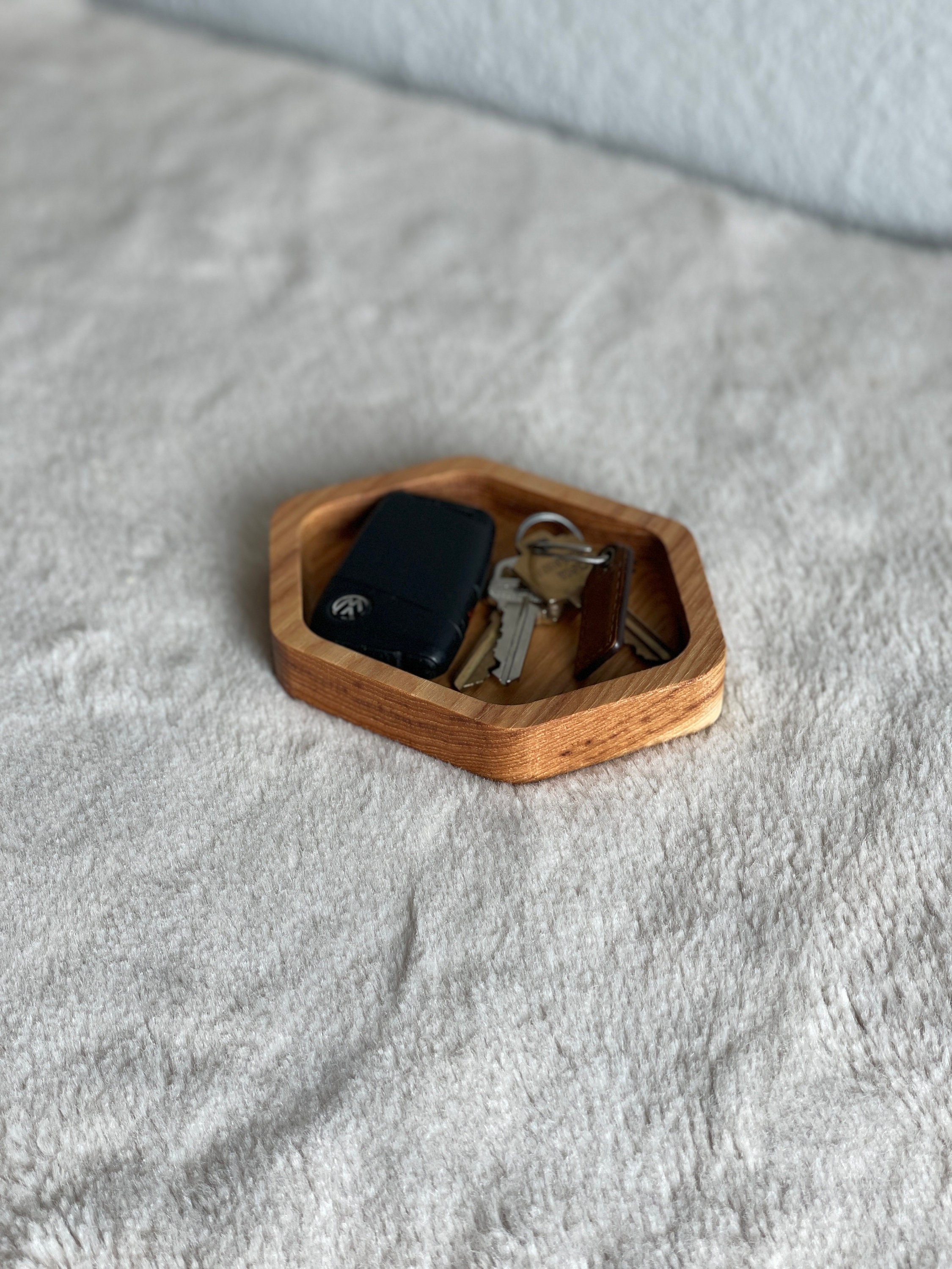 Hardwood Hexagonal Tray: American Made Catch All Tray