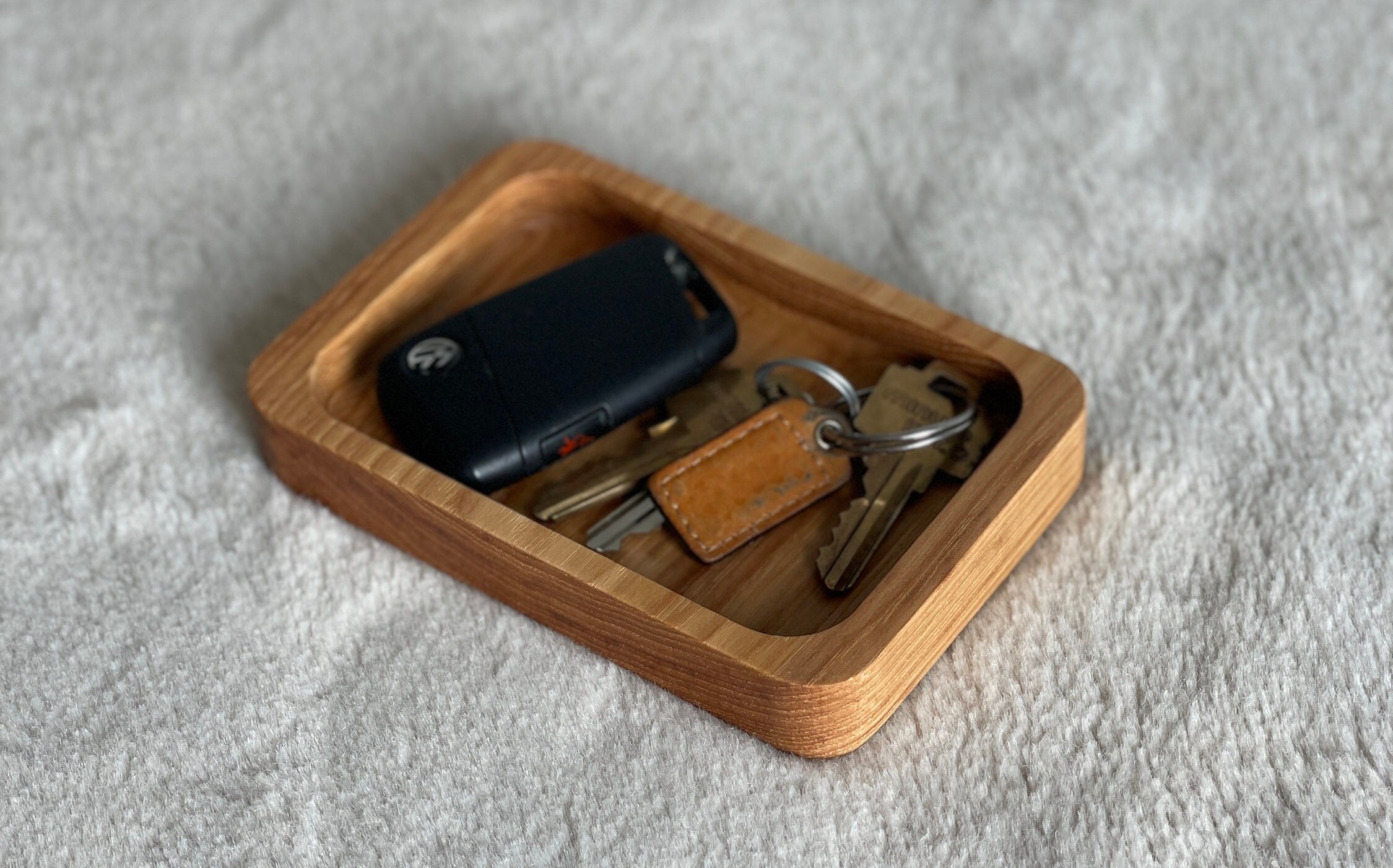 Handmade Hardwood Drop Tray: Rectangle Catch-All Tray - Thumbnail 2