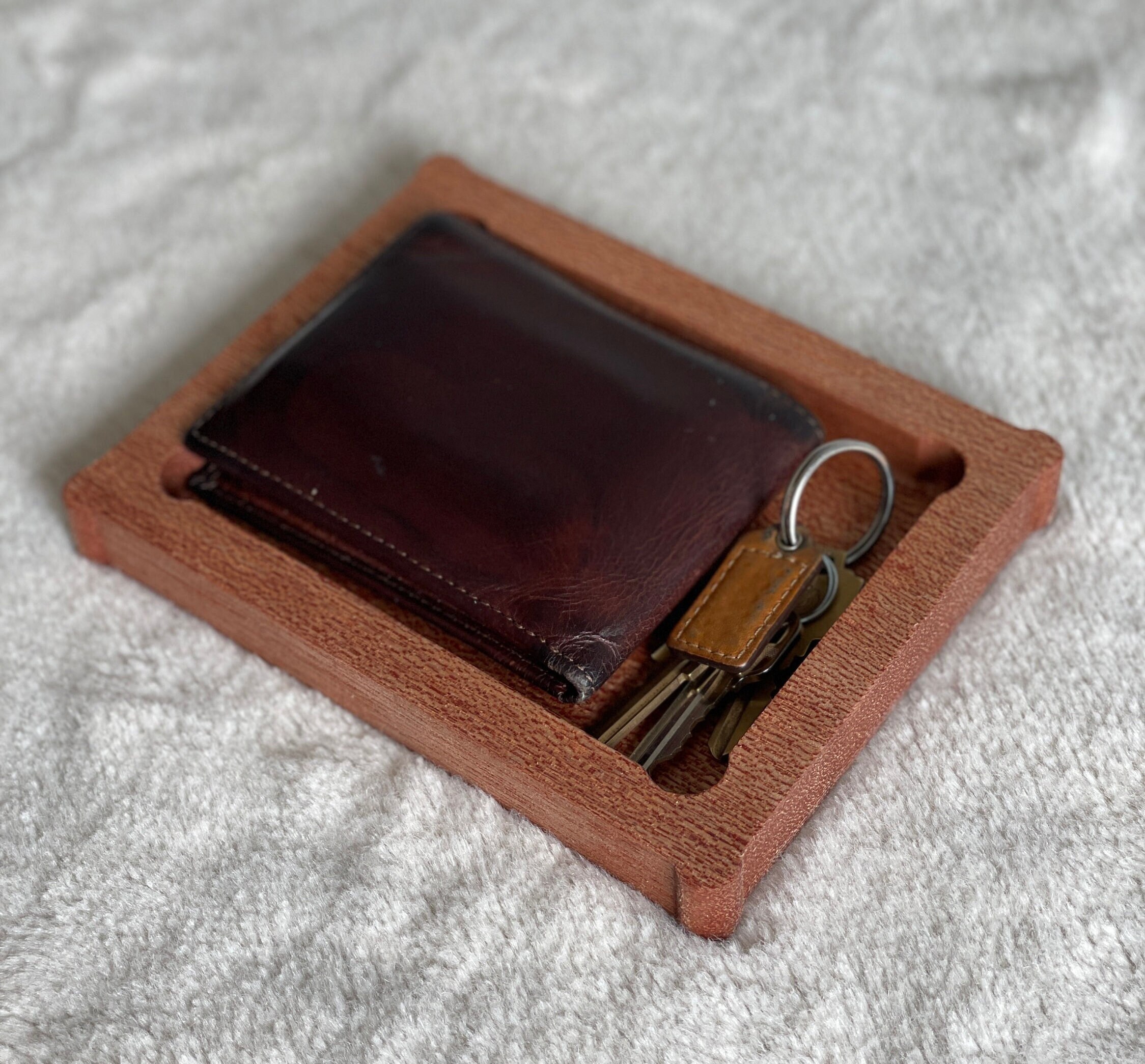 Hardwood Dogbone Corner Tray: American Made Organizer