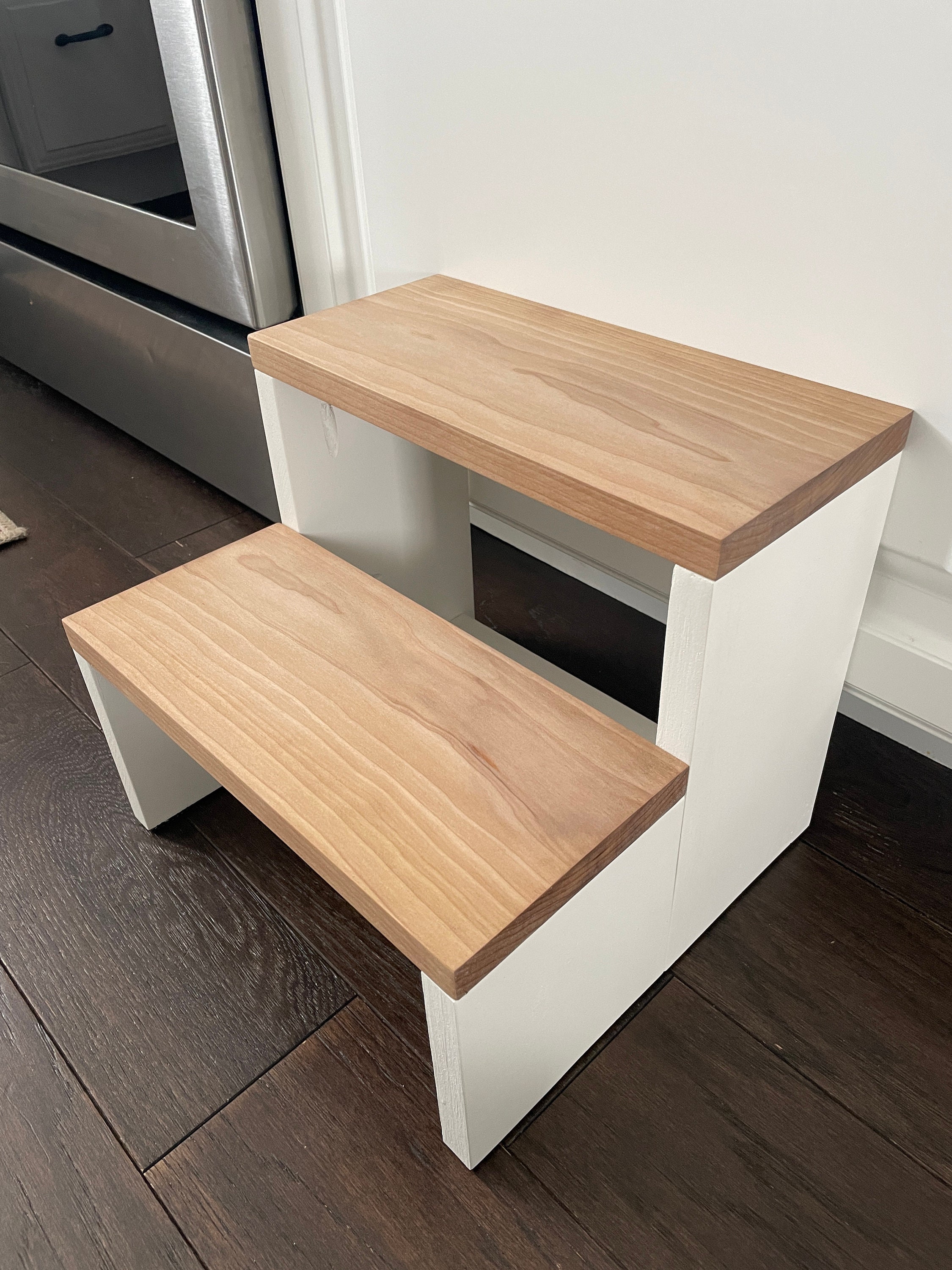 Handmade Hardwood Step Stool: Maple, Oak, Cherry - Thumbnail 2