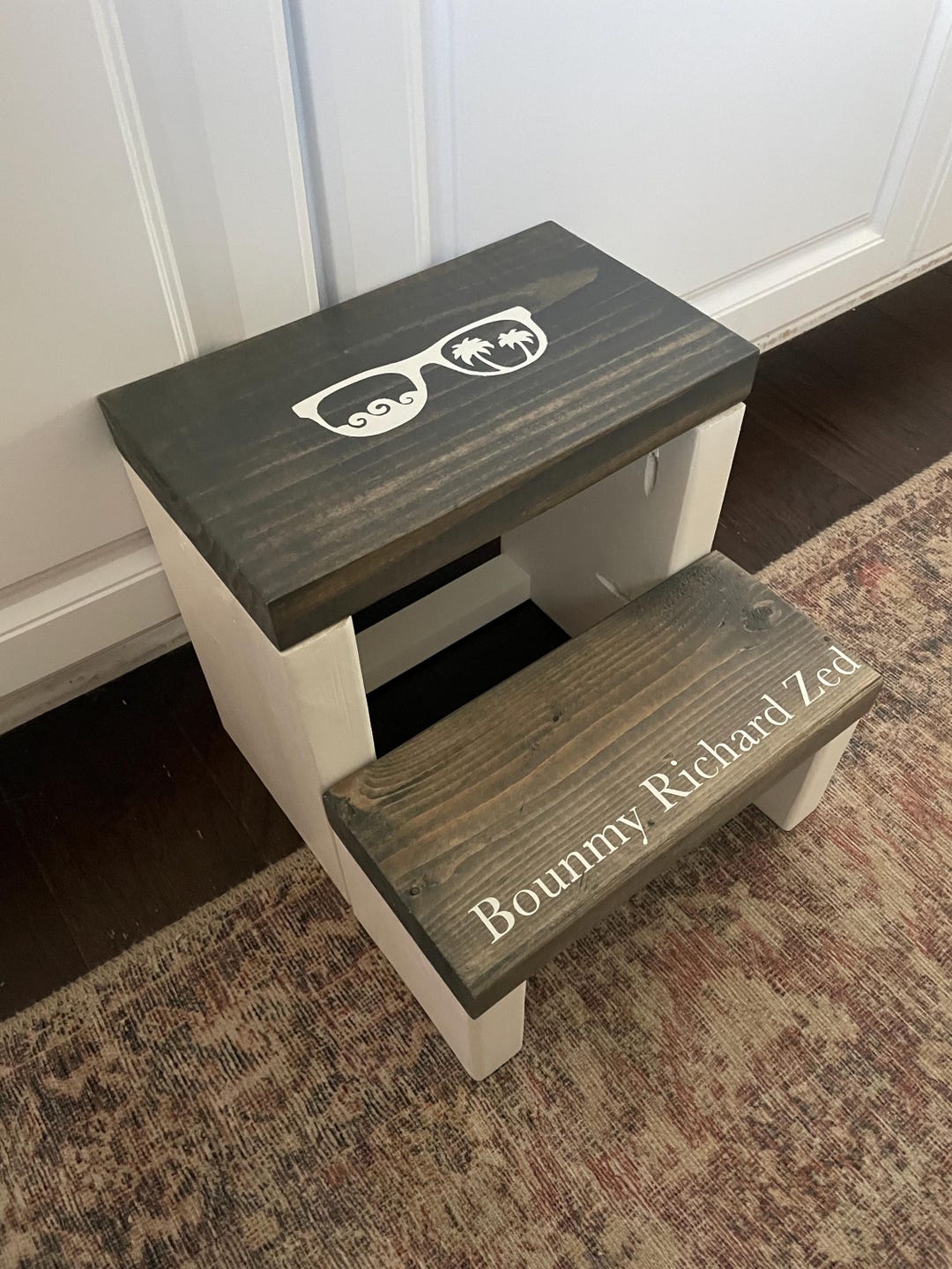 Personalized Wooden Step Stool: Kids Kitchen Step Ladder - Etsy