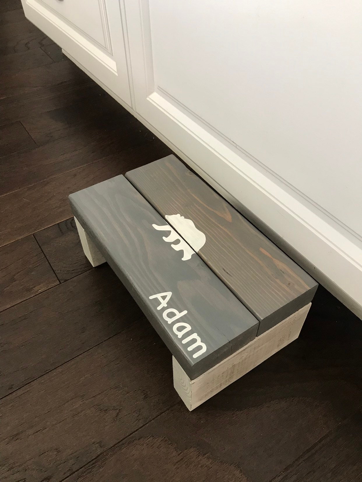 Personalized Wooden Step Stool: Kid's Kitchen Booster - Thumbnail 7