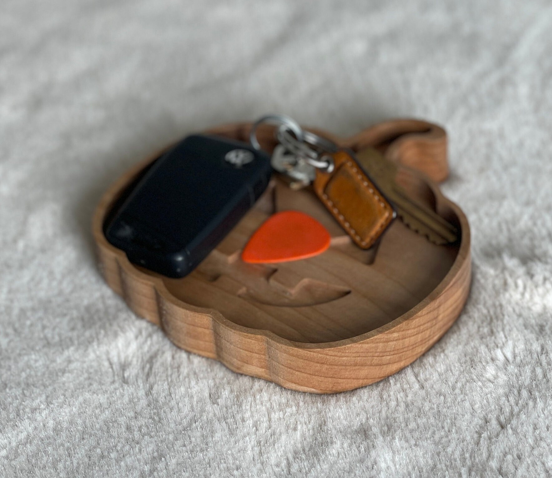 Hardwood Pumpkin Drop Tray, Fall Decor, Food Safe - Thumbnail 2