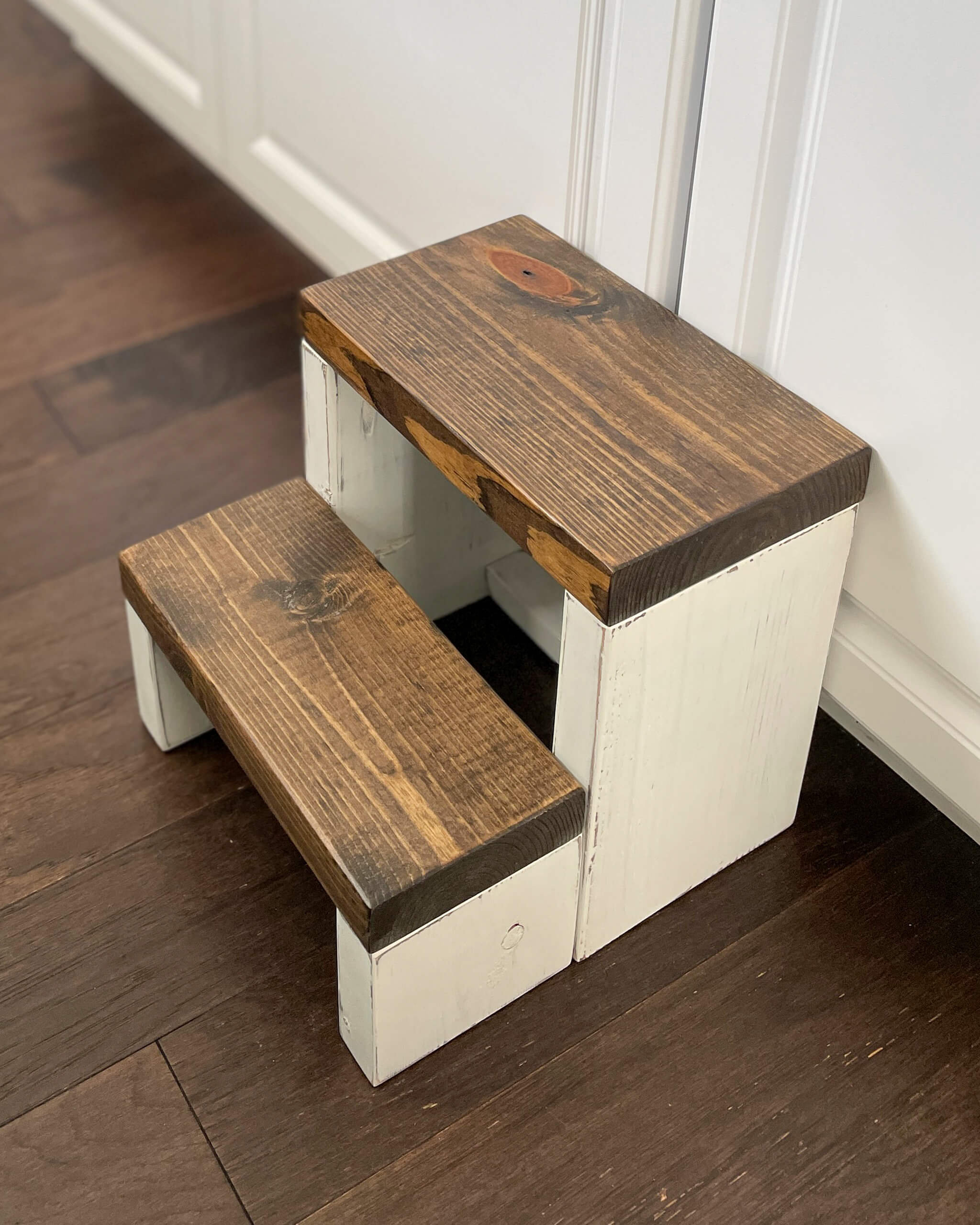 Handmade Two Step Stool, Kids Kitchen Helper, American Made - Thumbnail 5