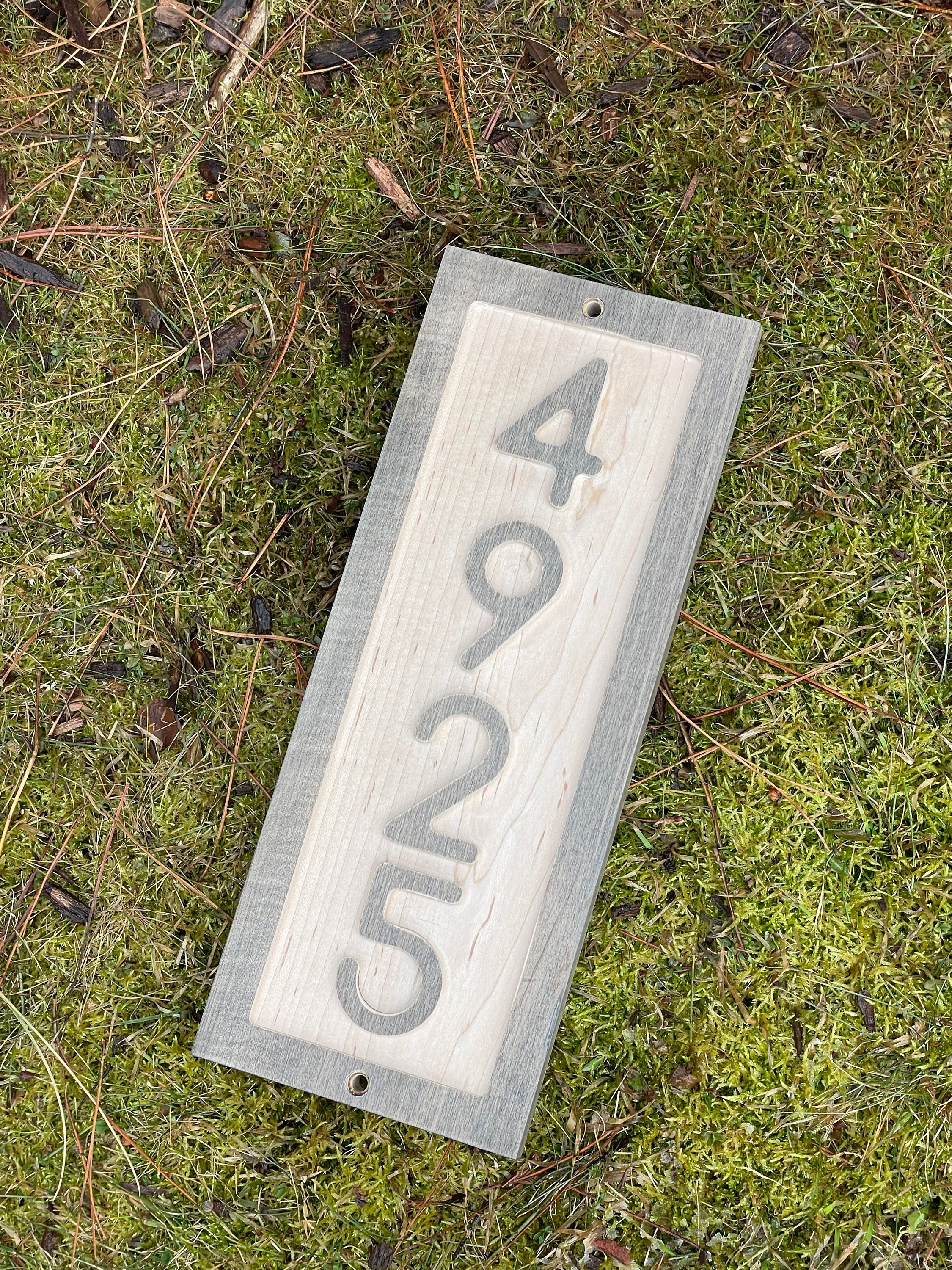 Custom Wood Address Sign, Carved House Numbers, Maple, Handmade - Thumbnail 4