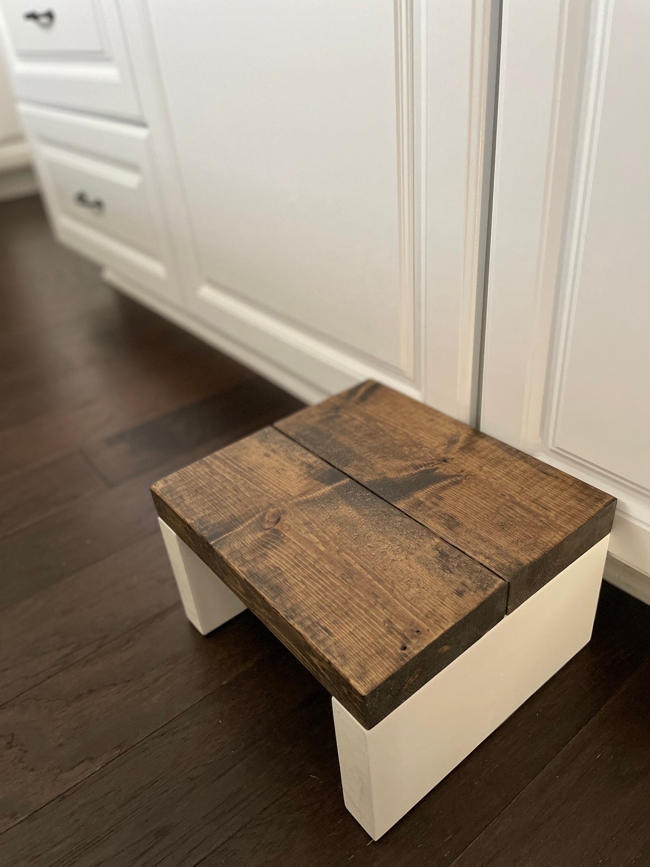 Rustic Wooden Step Stool: USA Made Kitchen & Bath Aid