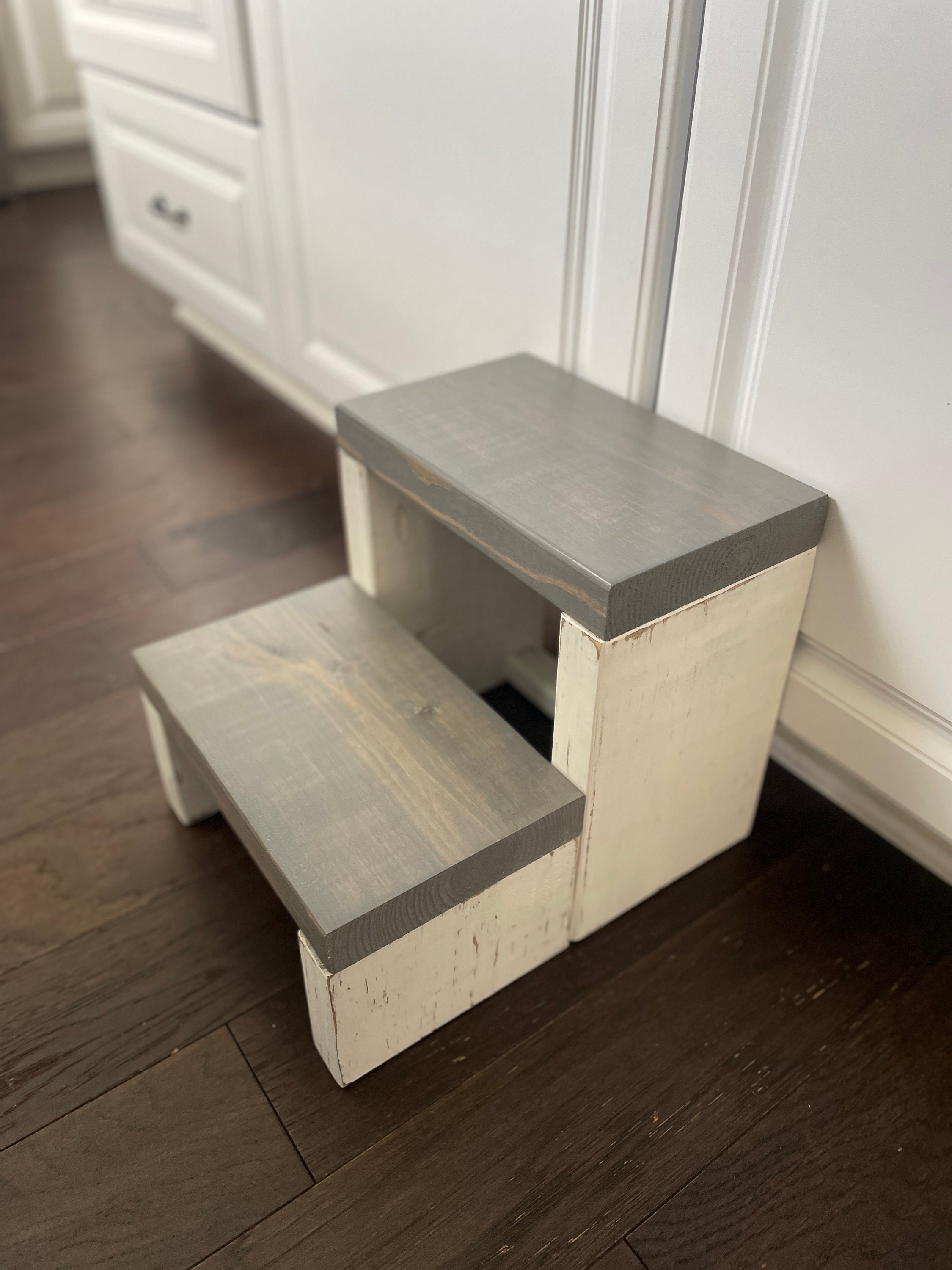 Handmade Two-Step Stool: Kitchen Step Ladder, Adult Weight - Thumbnail 6