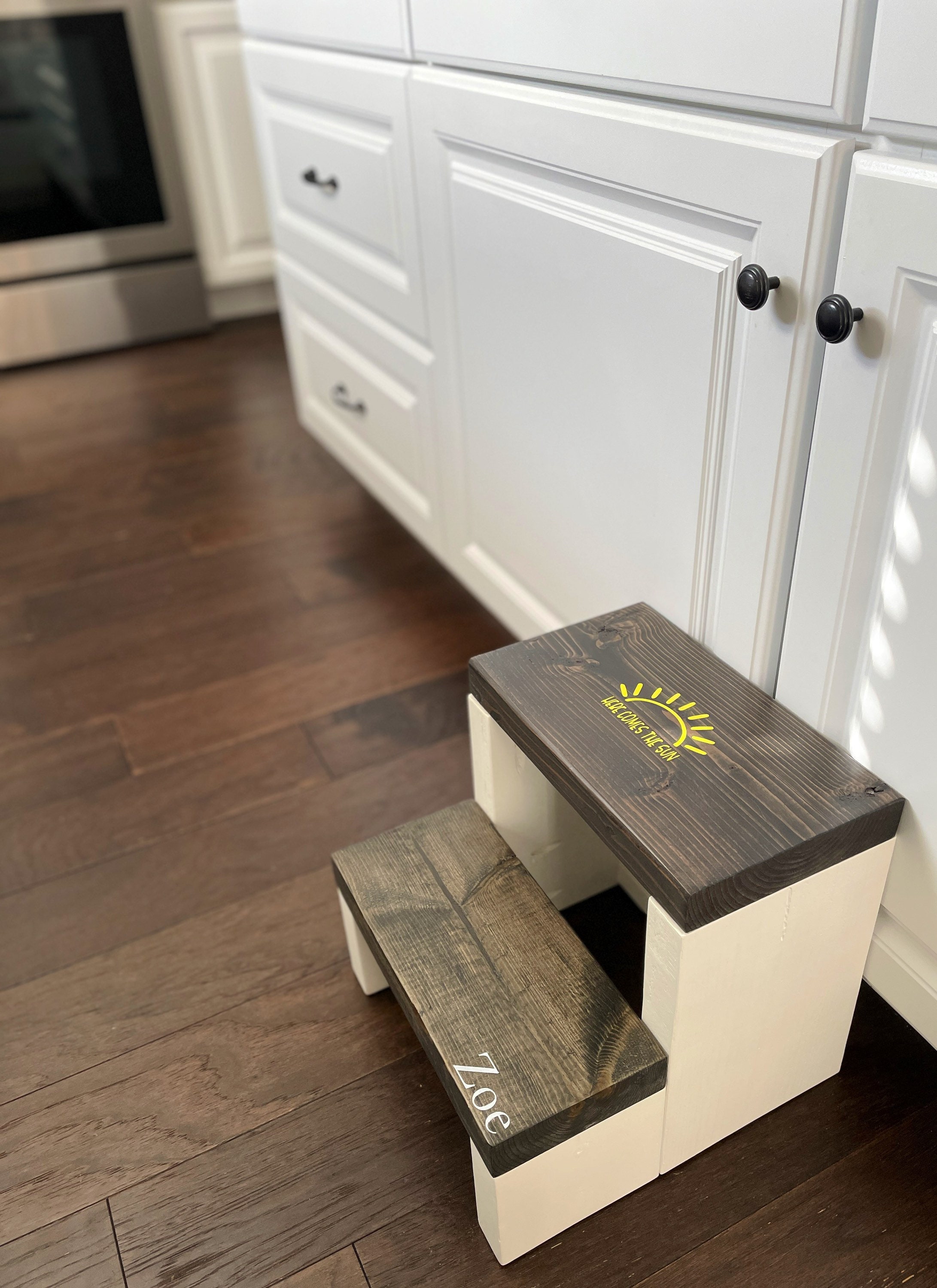 Personalized Wooden Step Stool: Kids Kitchen Step Ladder - Etsy