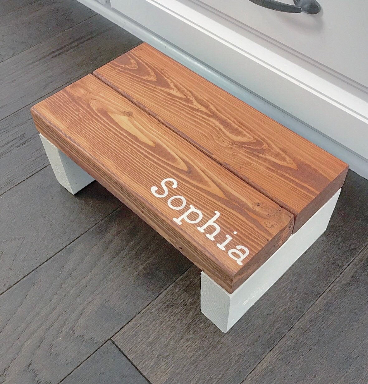 Personalized Rustic Wooden Step Stool - Kids Little Boost - Thumbnail 5