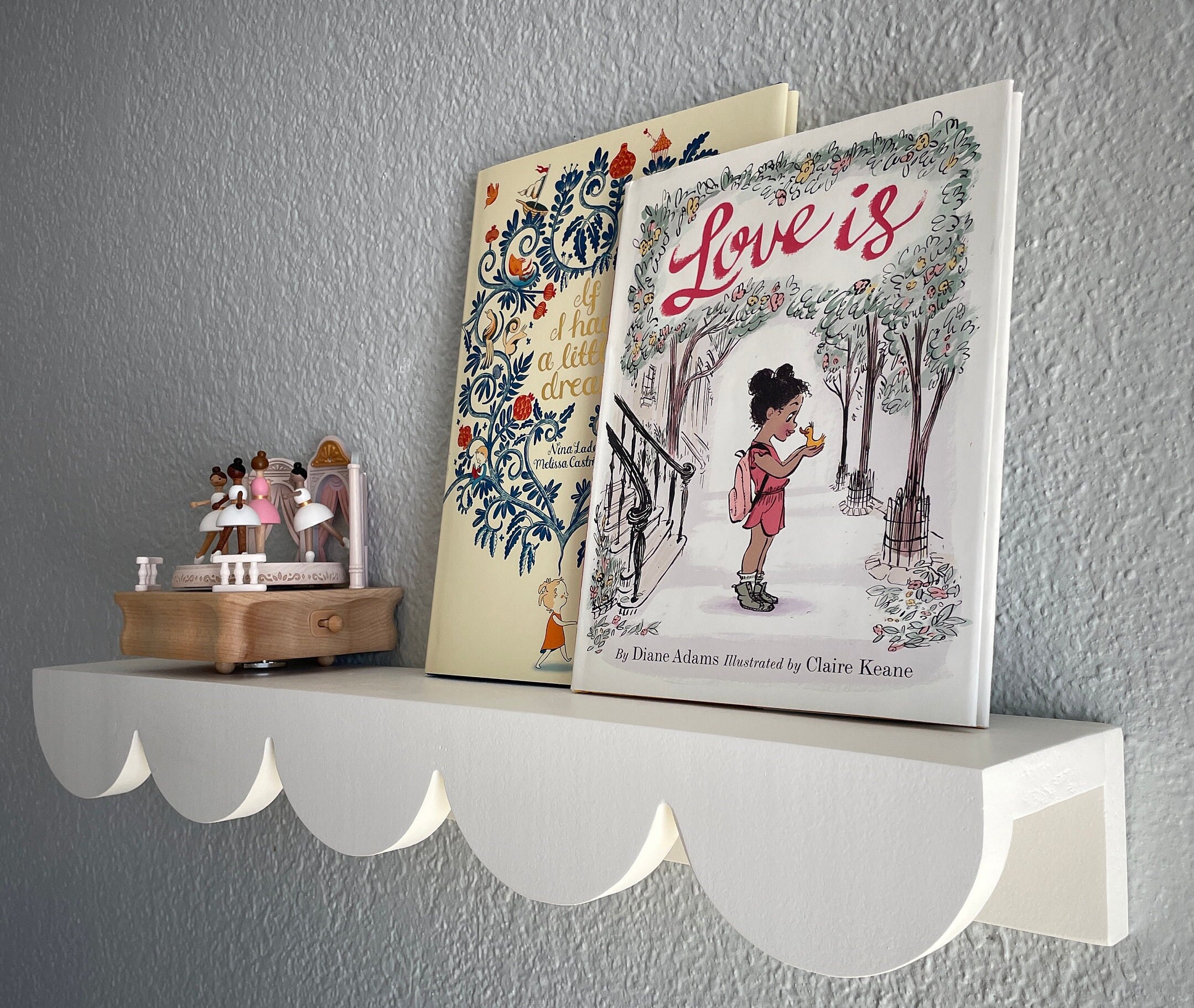 Scalloped Floating Shelf: Nursery Kids Room Decor
