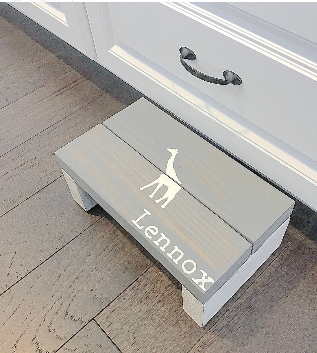 Personalized Wooden Step Stool: Kid's Kitchen Booster - Thumbnail 4