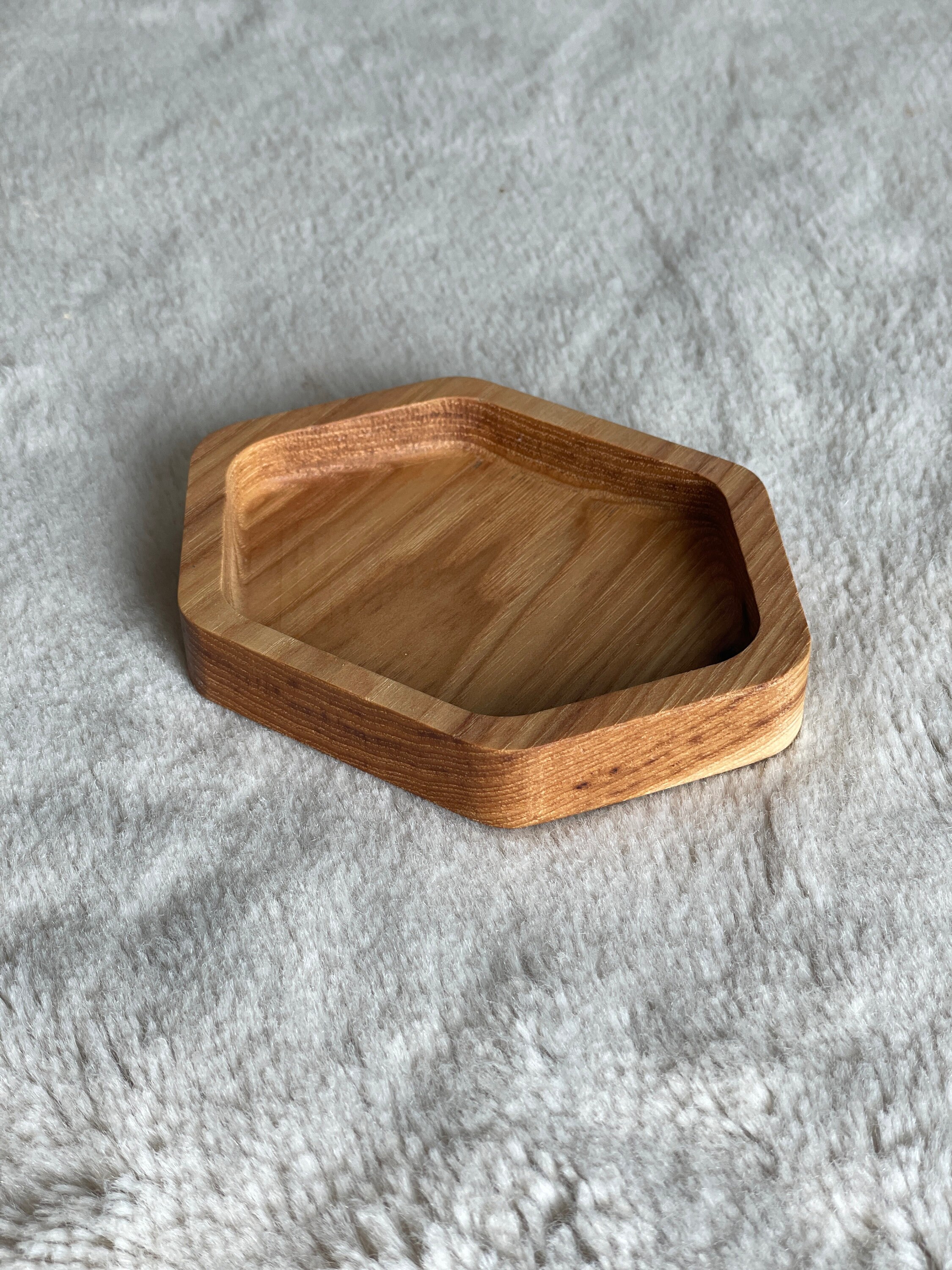 Hardwood Hexagonal Tray: American Made Catch All Tray - Thumbnail 6