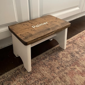 Personalized Wooden Step Stool: USA Made Kid Potty Stool