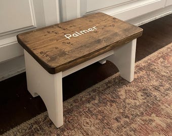 Personalized Wooden Step Stool: USA Made Kid Potty Stool