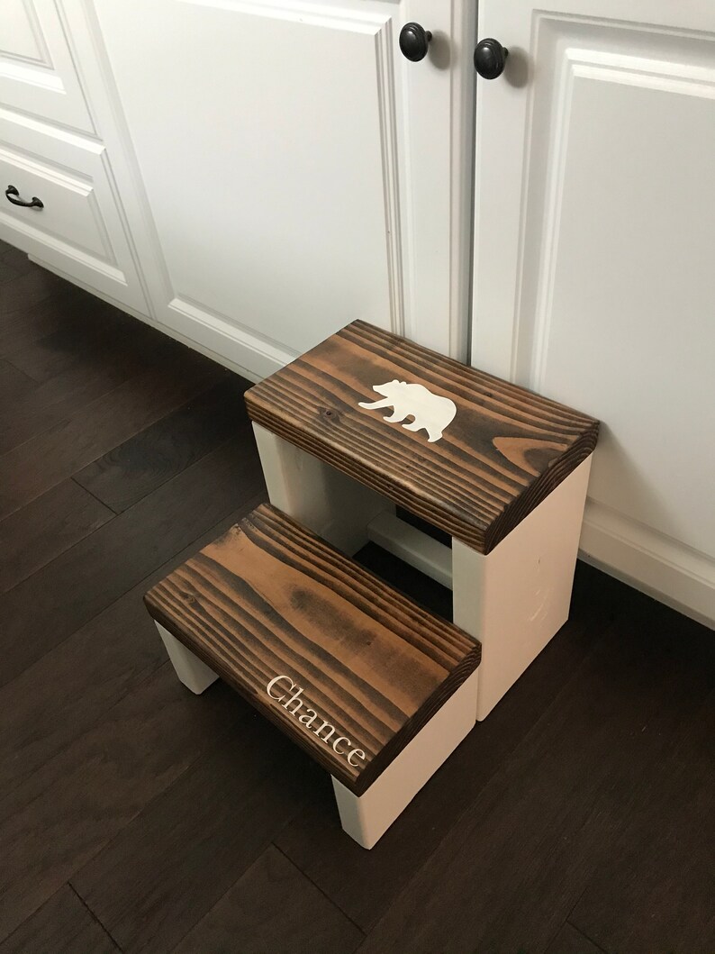 Childrens Step Stool Kids Stool Kitchen Step Ladder Kids Etsy