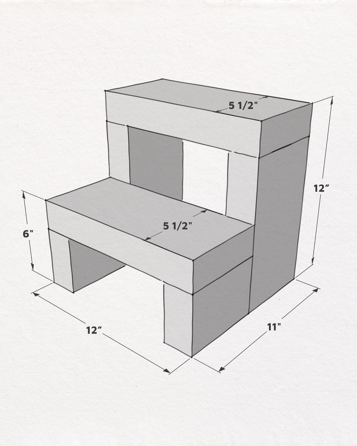 Handmade Kids Step Stool: Solid Wood Kitchen Step Ladder - Thumbnail 2