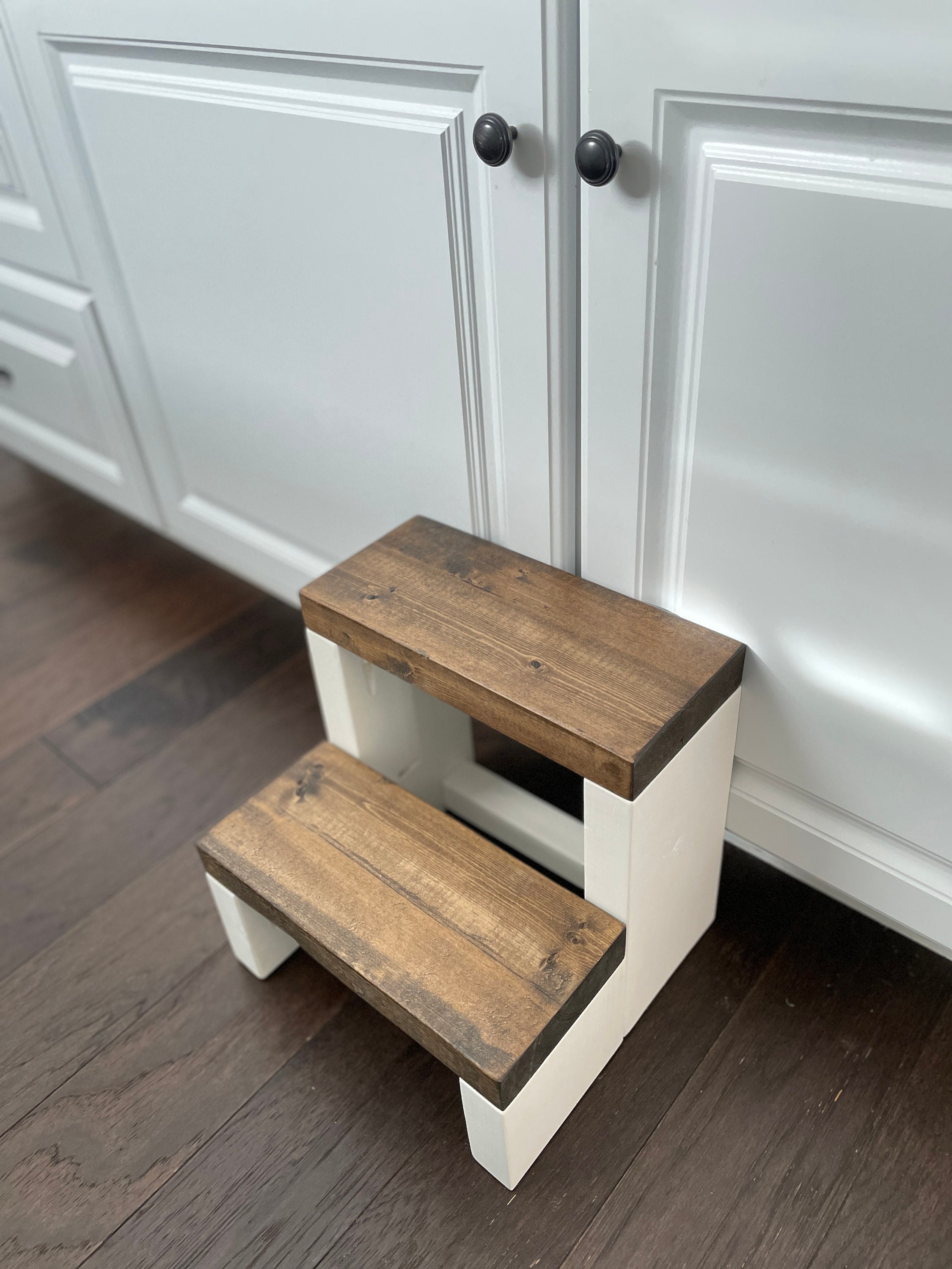 Handmade Kids Step Stool: Solid Wood Kitchen Step Ladder - Thumbnail 6