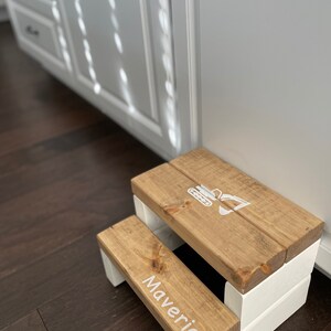 Personalized Rustic Kids Step Stool With Graphic - Etsy