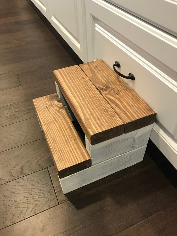 Rustic Segmented Kids Step Stool Toddler Step Stool Wooden Etsy