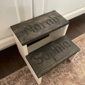 Engraved Modern Kids Step Stool, Personalized Kid Step Stool, Engraved Toddler Step Stool,Step Stool, Rustic Step Stool, Engraved Step Stool
