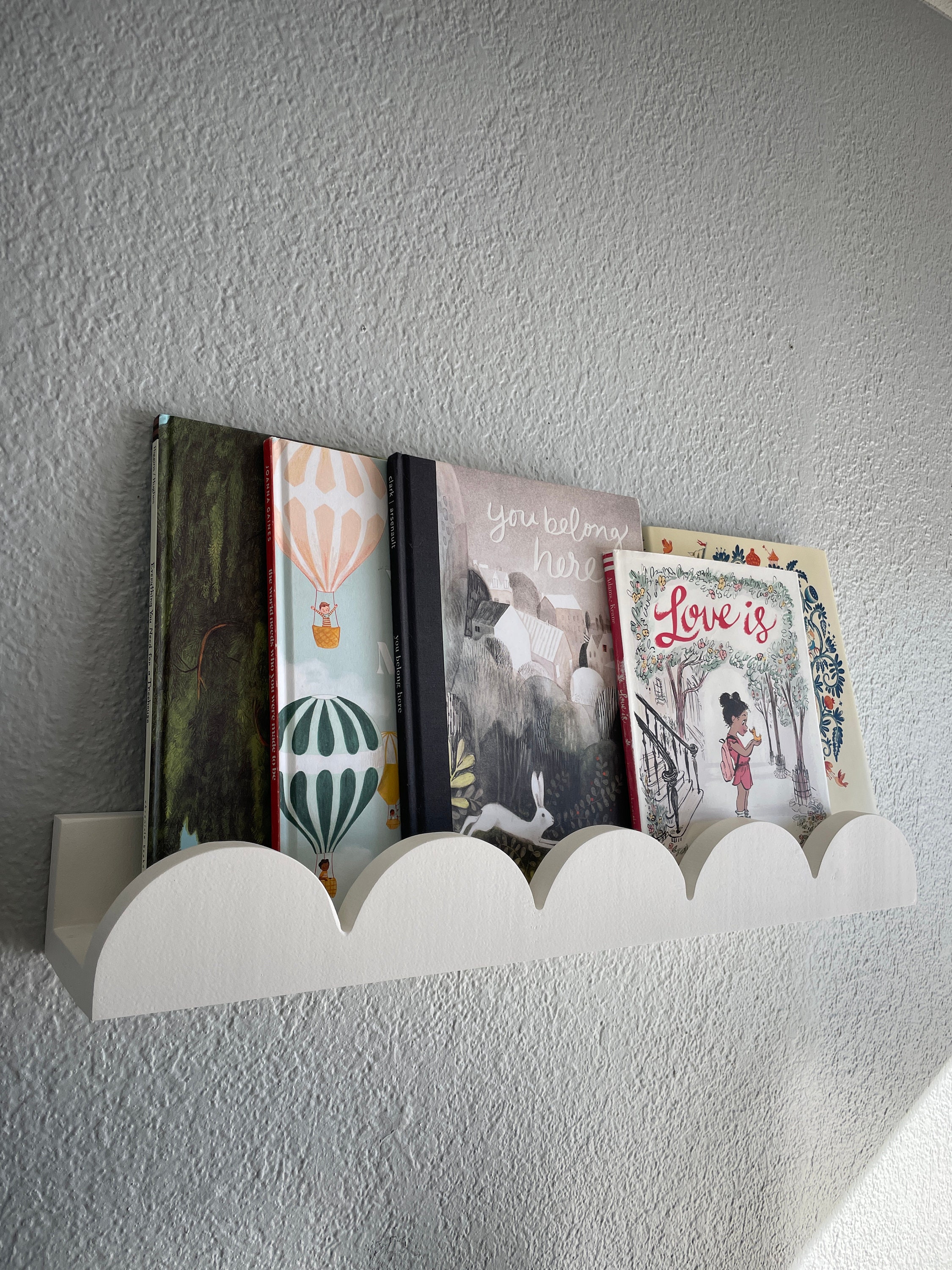 Scalloped Floating Shelf: Nursery Kids Room Decor - Thumbnail 4