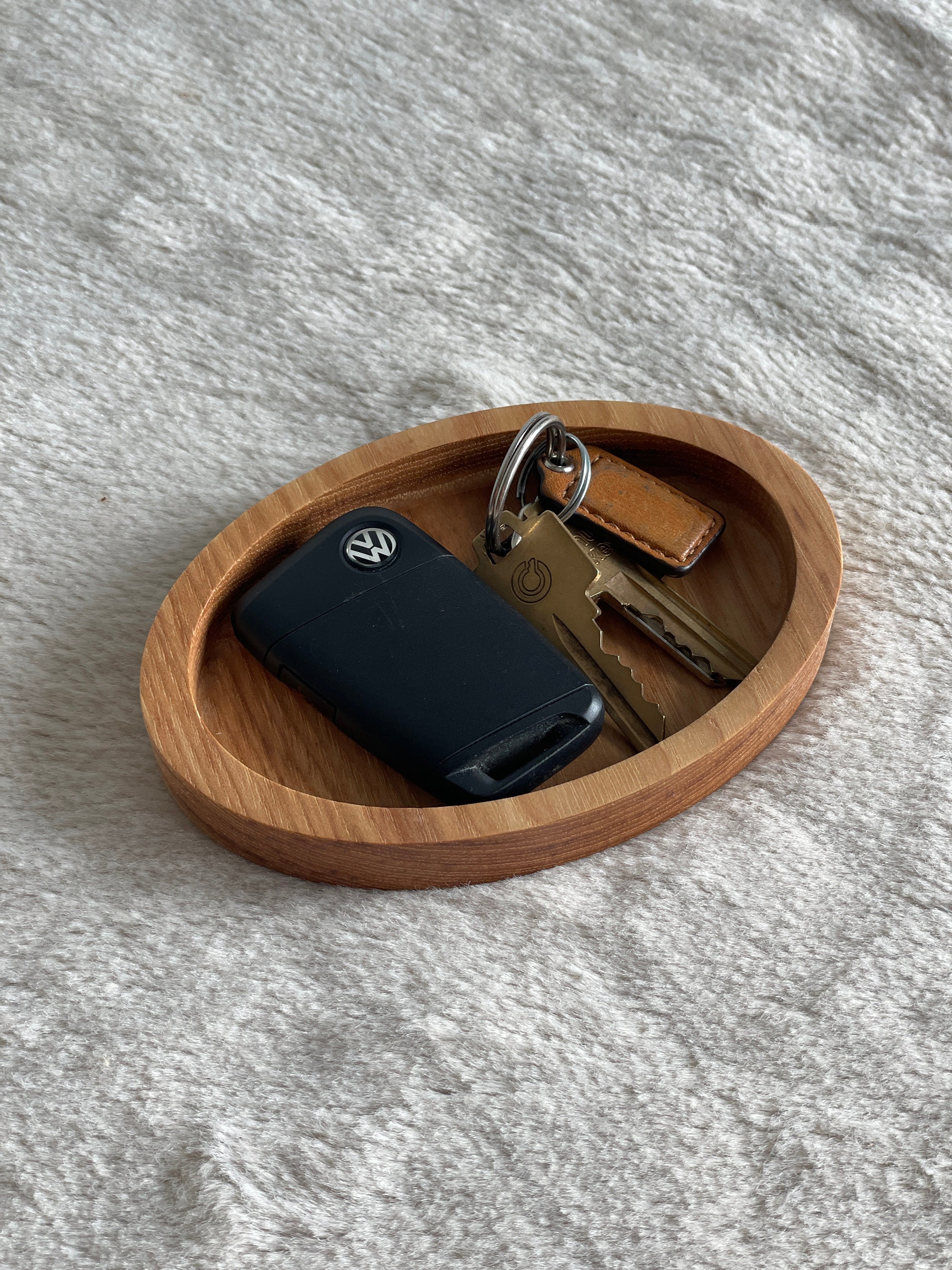 Handmade Hardwood Oval Drop Tray: Food Safe Organization - Thumbnail 6