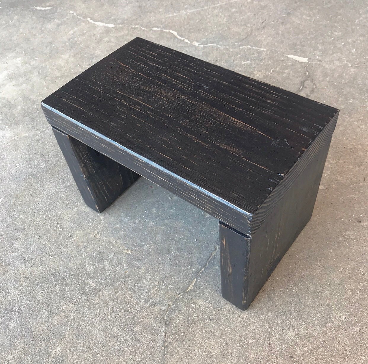 Handmade Wooden Toddler Step Stool: Rustic Single Step - Thumbnail 6