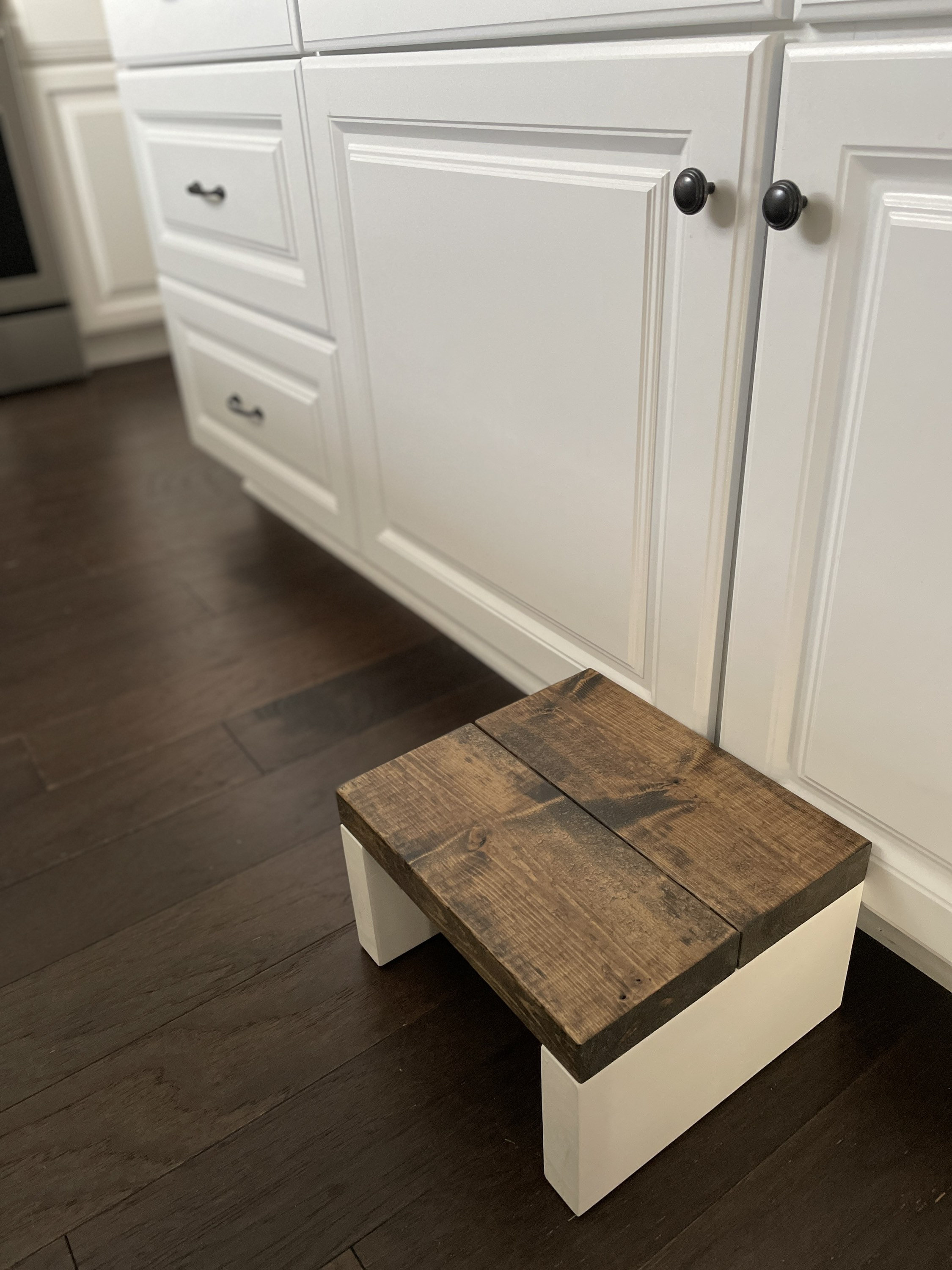 Rustic Wooden Step Stool: USA Made Kitchen & Bath Aid - Thumbnail 4
