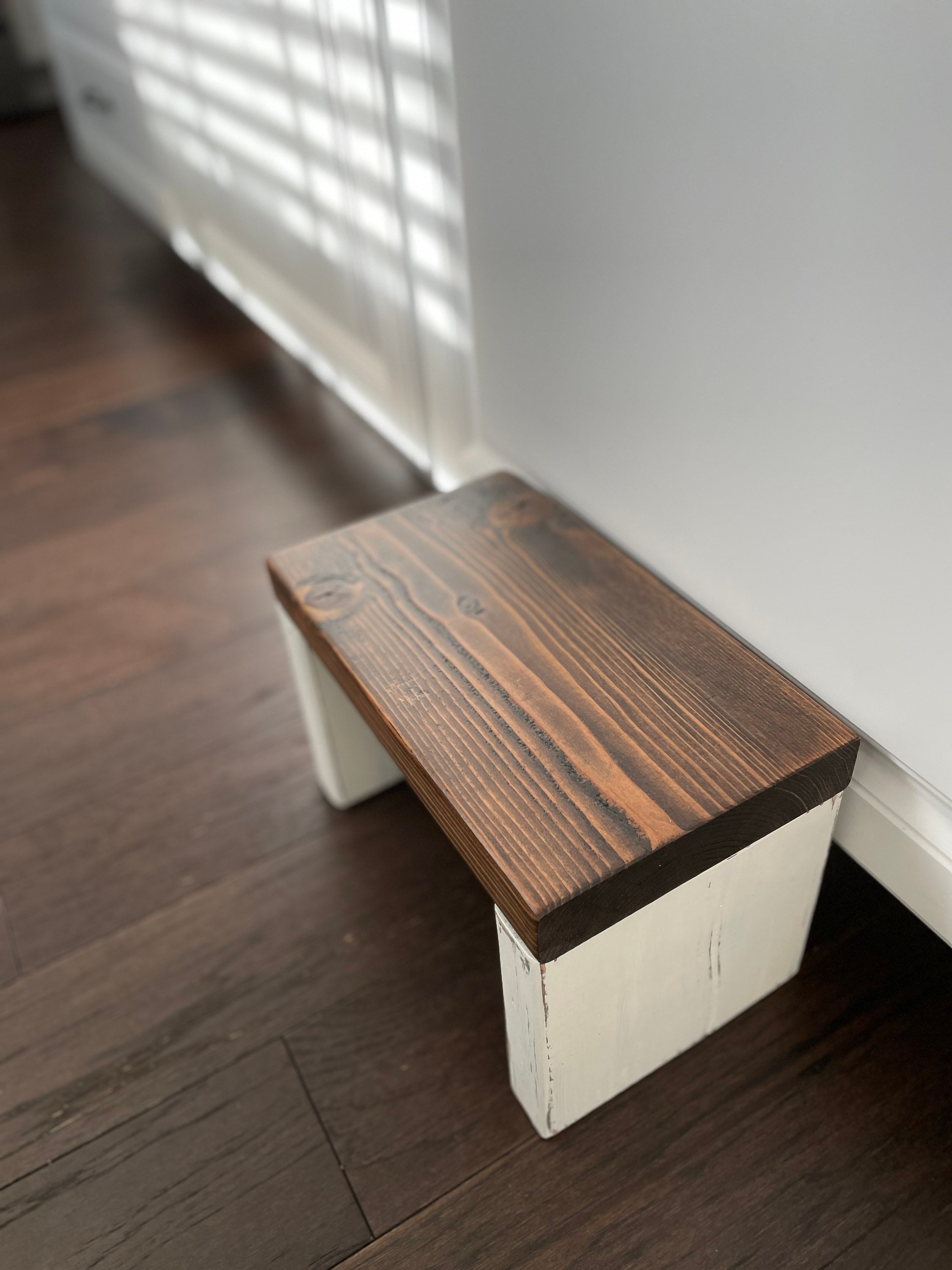 Handmade Wooden Toddler Step Stool: Rustic Single Step