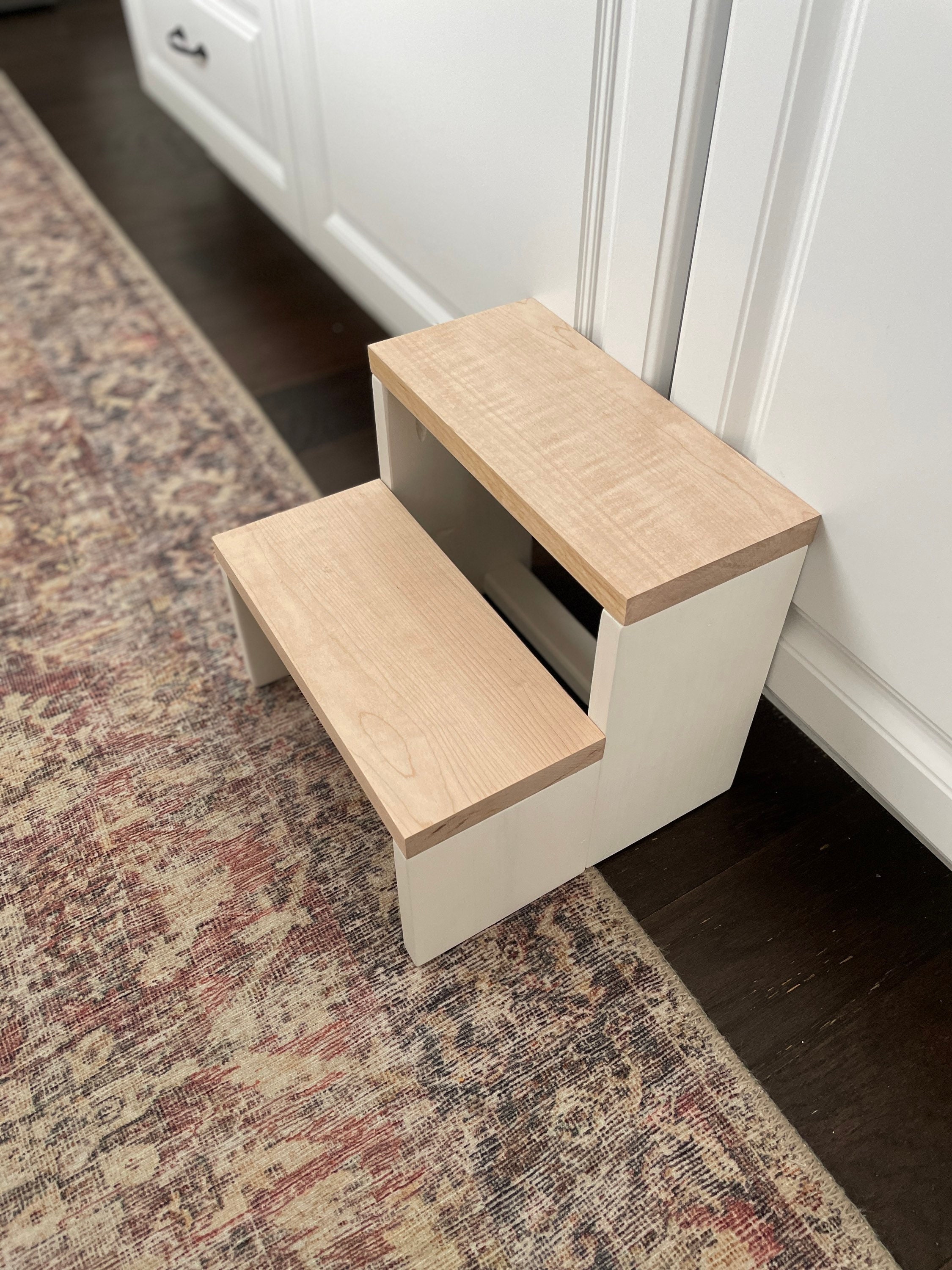 Handmade Hardwood Step Stool: Maple, Oak, Cherry - Thumbnail 7