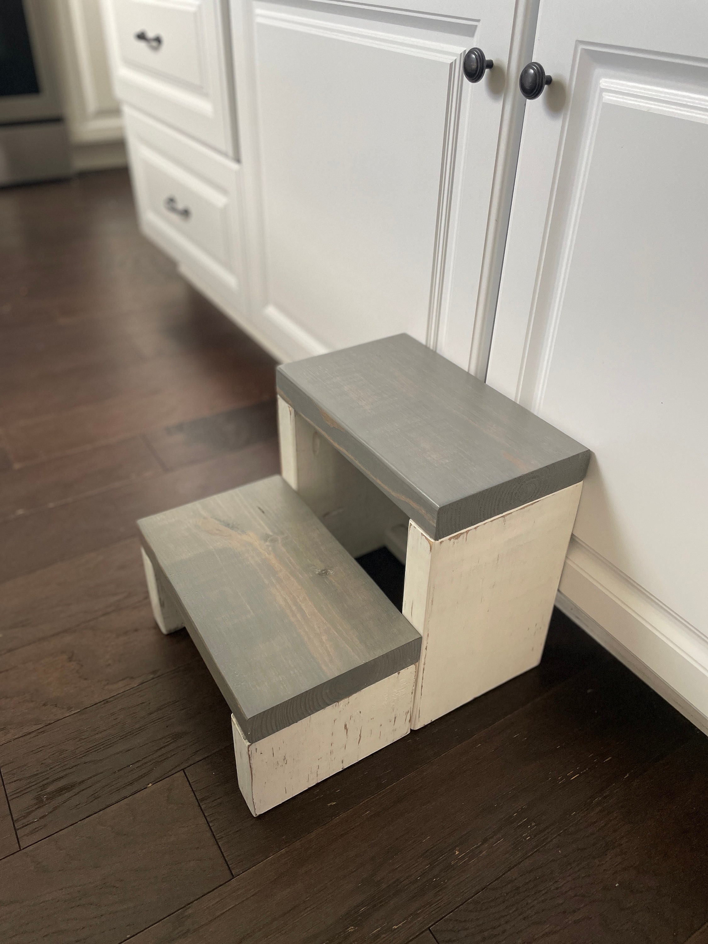 Handmade Two-Step Stool: Kitchen Step Ladder, Adult Weight - Thumbnail 4