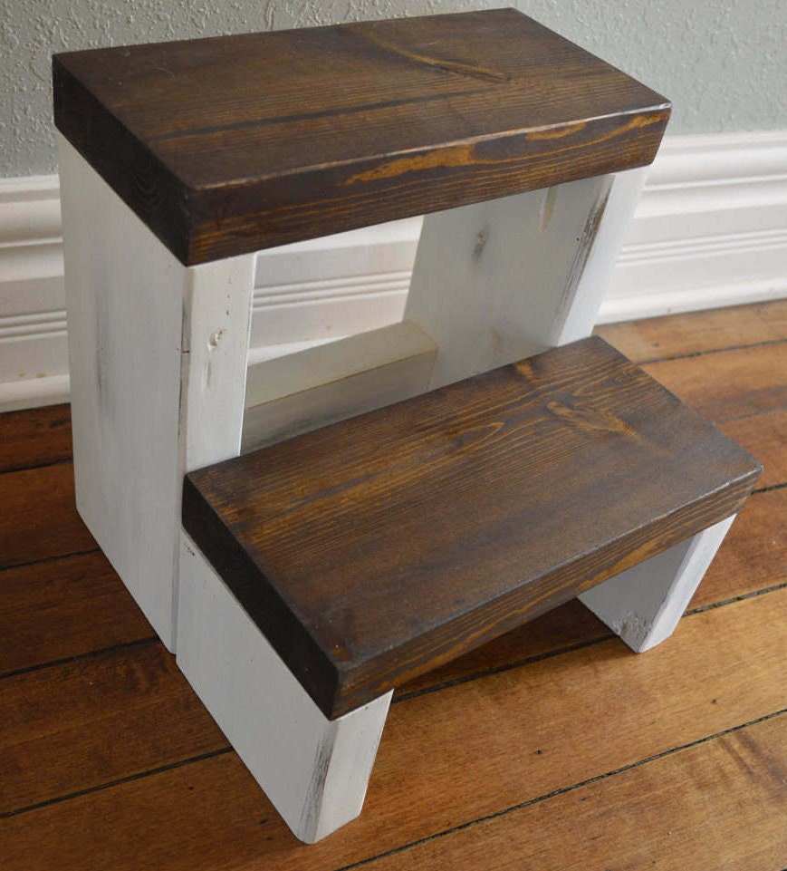 Handmade Kids Step Stool: Solid Wood Kitchen Step Ladder - Thumbnail 7