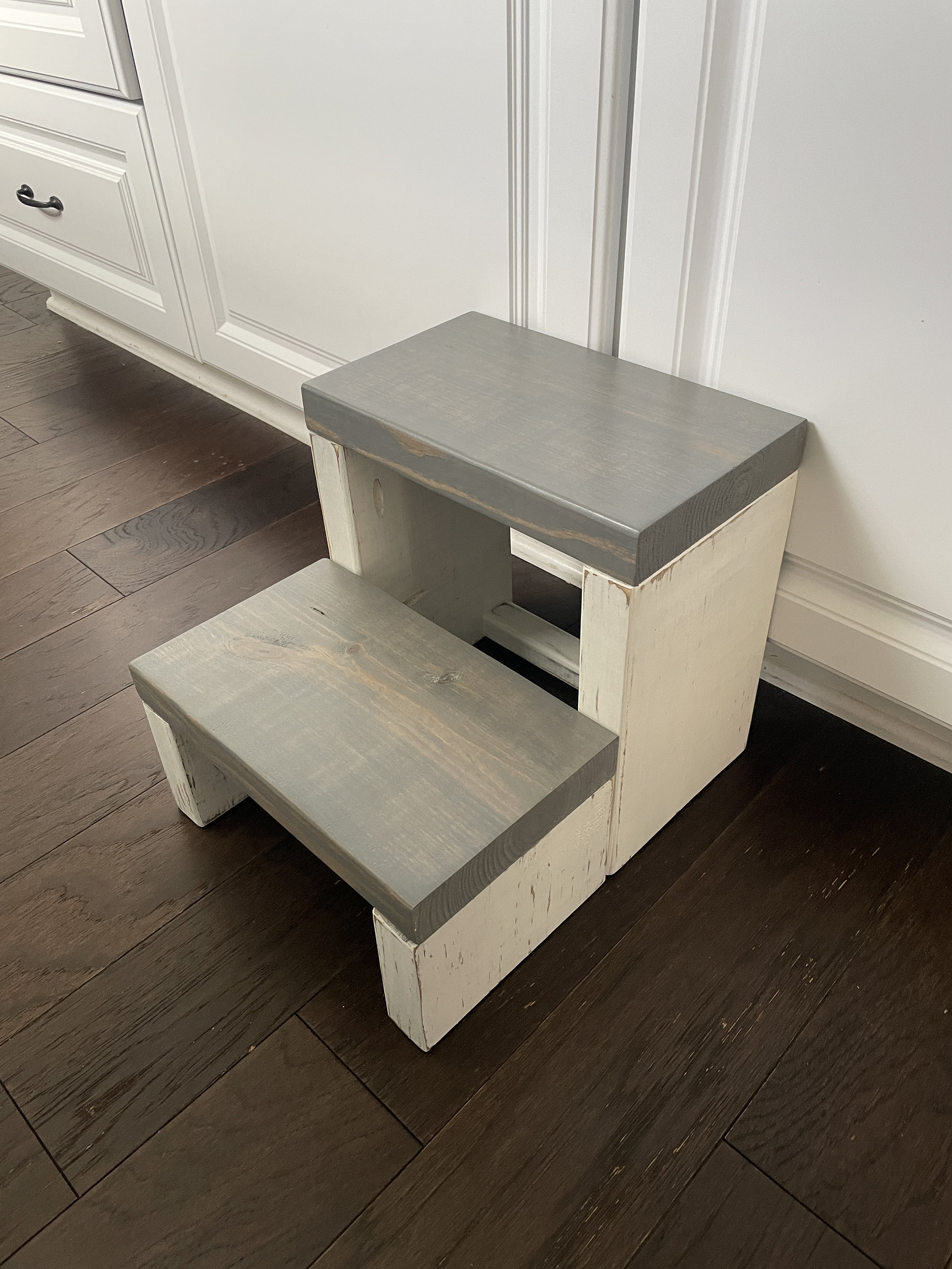 Handmade Two-Step Stool: Kitchen Step Ladder, Adult Weight - Thumbnail 2