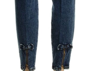 ankle bow jeans